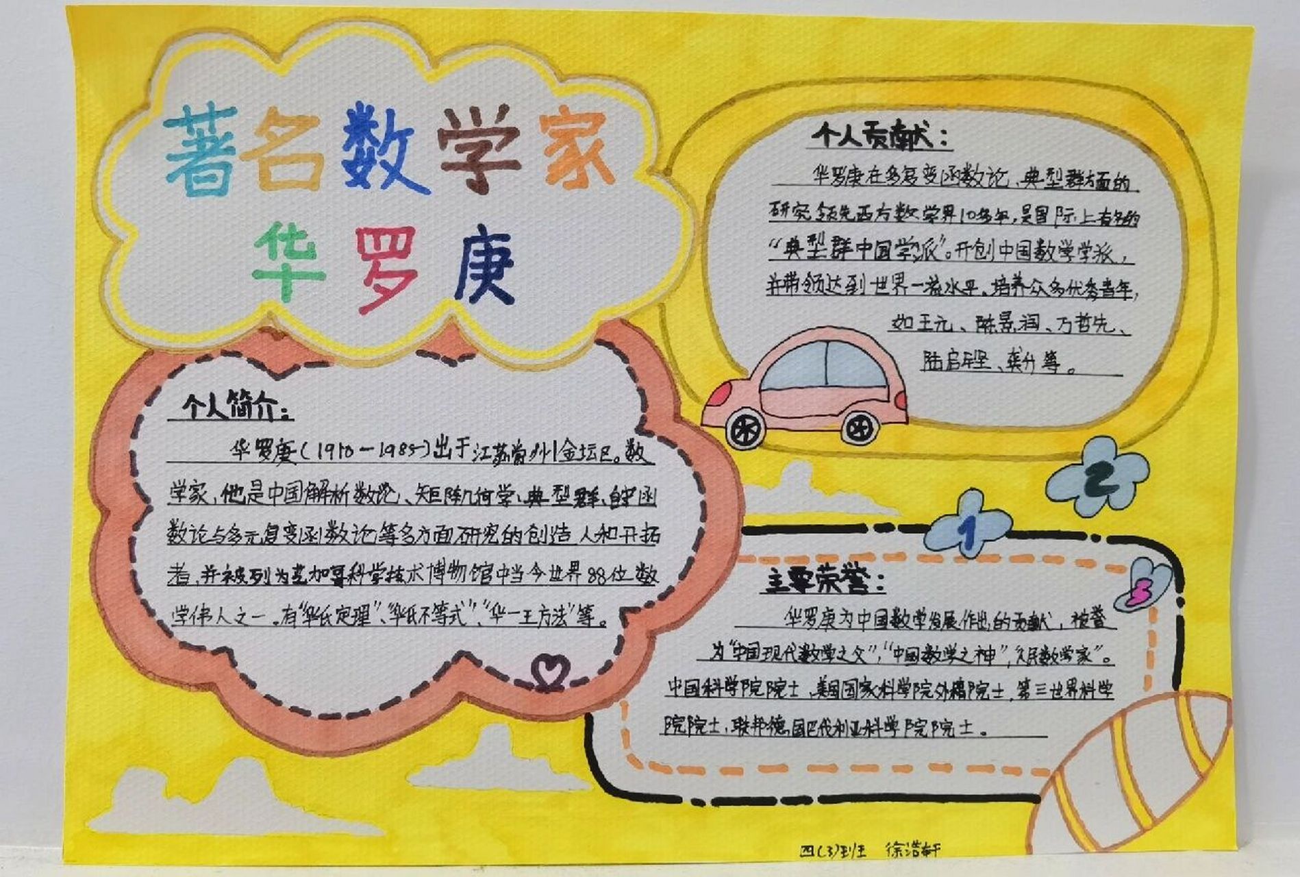 数学名人手抄报 数学名人手抄报