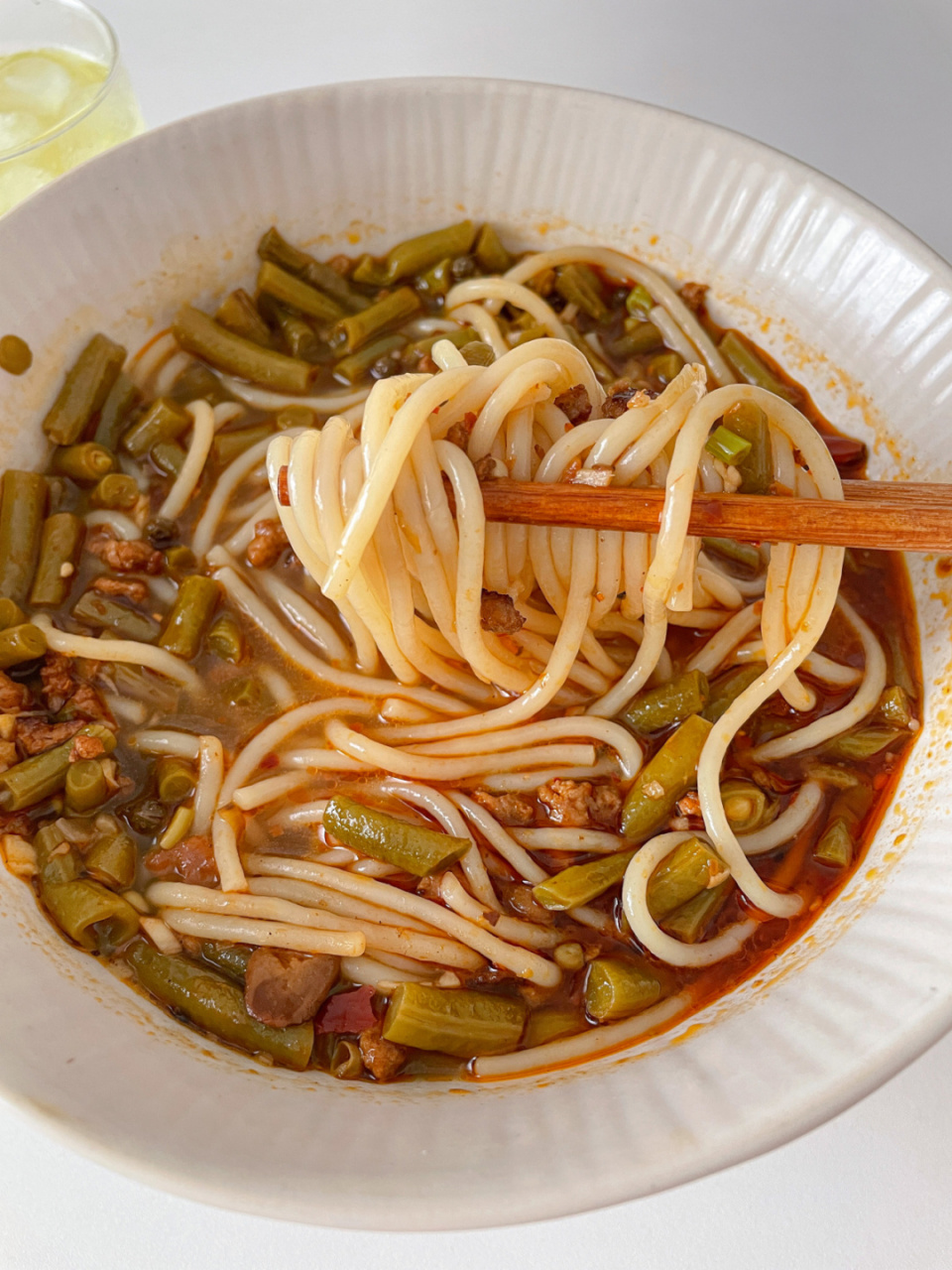 嗦粉爱好者别错过90 | 酸豆角肉末米线 酸豆角越多越开胃好吃,浸泡