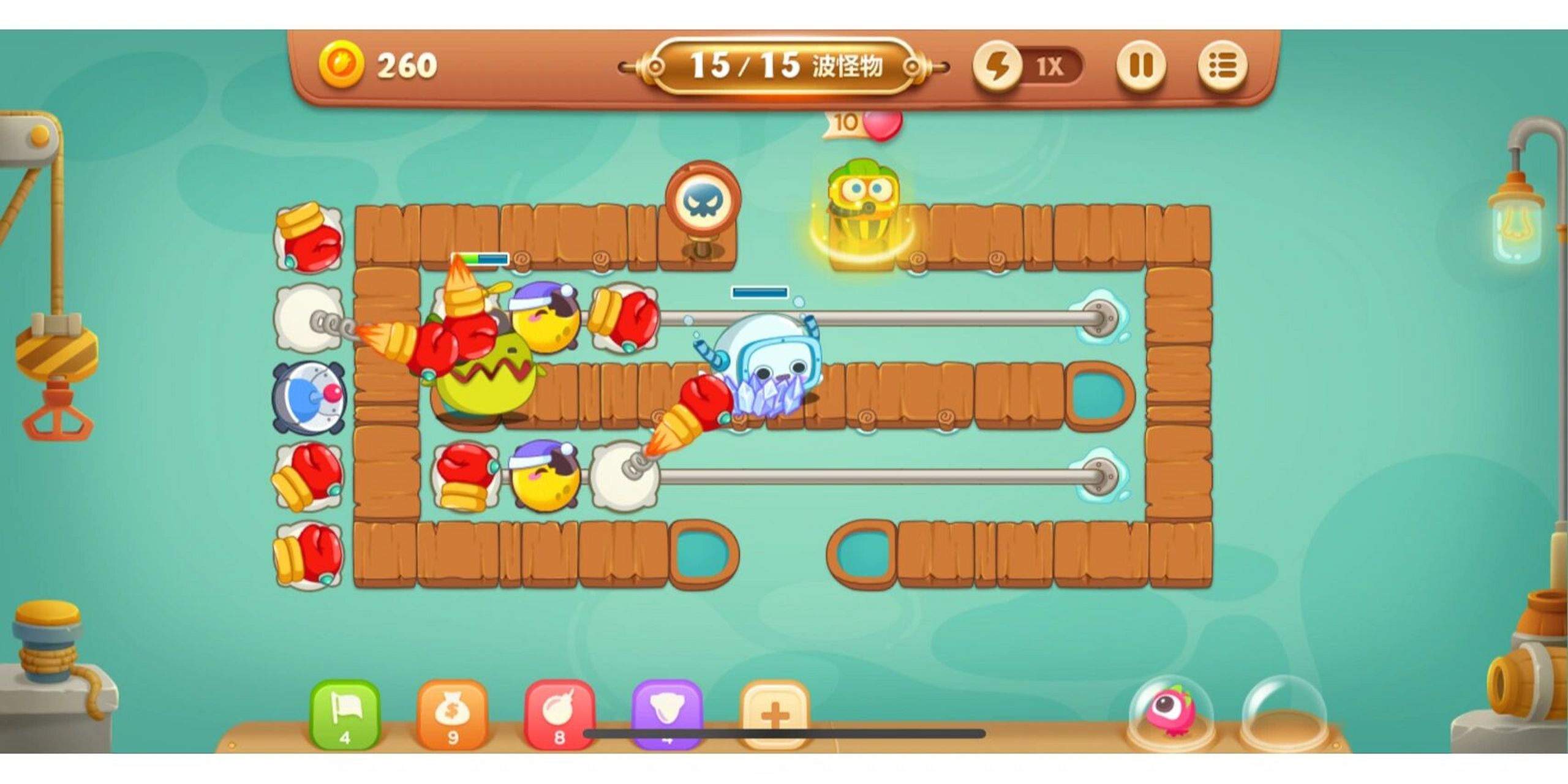 保卫萝卜3码头37关金萝卜攻略 越来越难了.