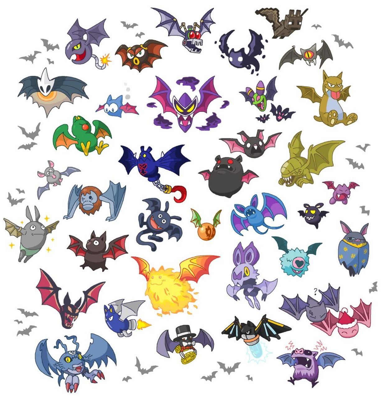 宝可梦日常|万圣节99寻找蝙蝠宝可梦 99 一张众多ip中以蝙蝠为