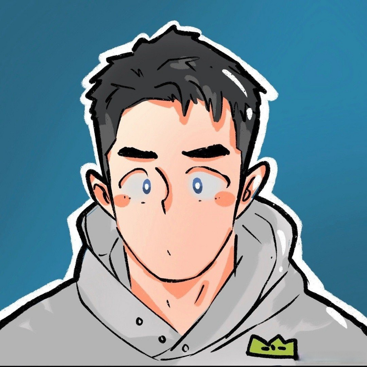 人像插画分享|动漫男生头像|文艺青年头像  祝这世界继续热闹 祝我