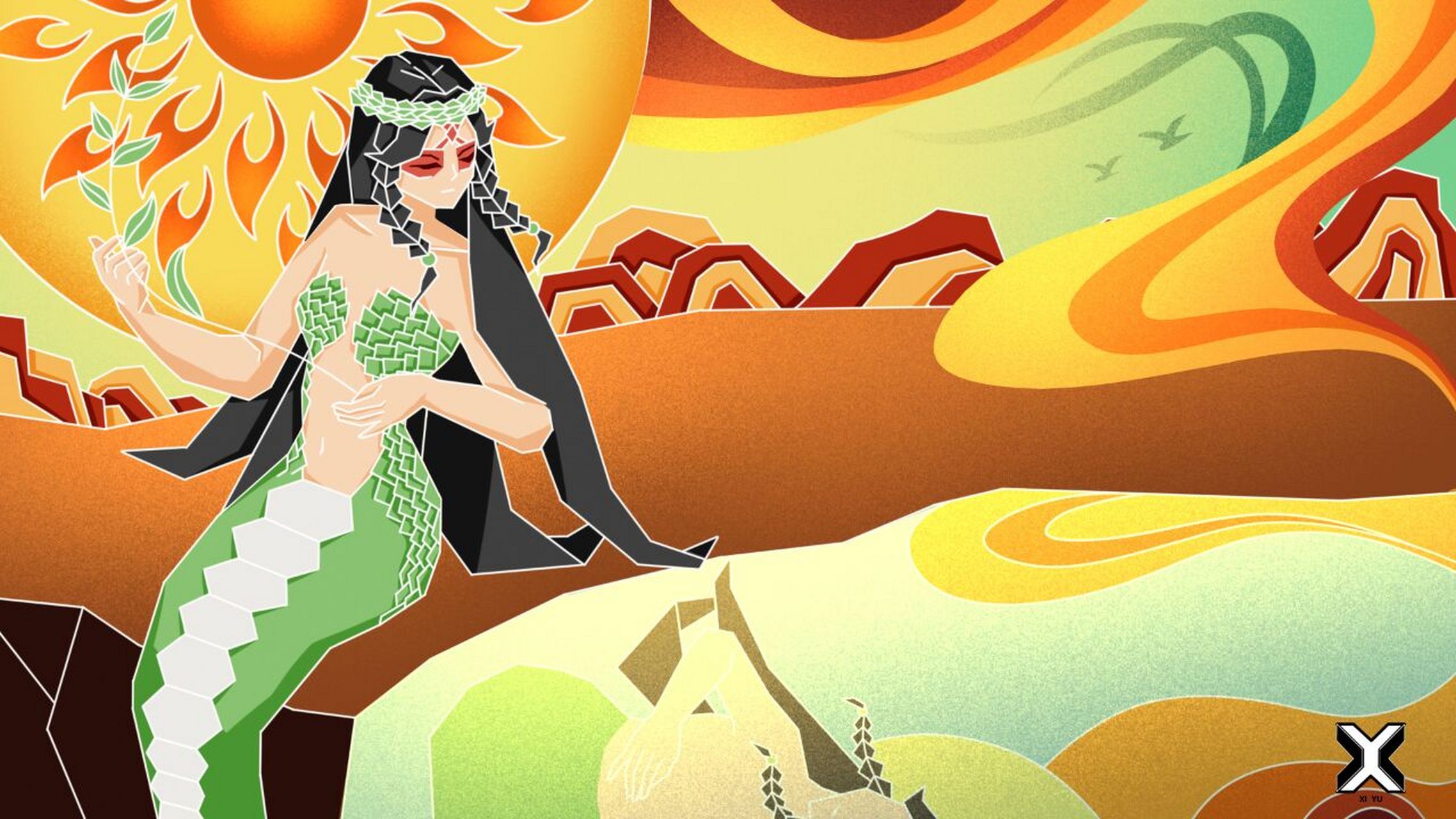 神话系列原创插画第二弹~女娲造人 这一次的故事是女娲造人.