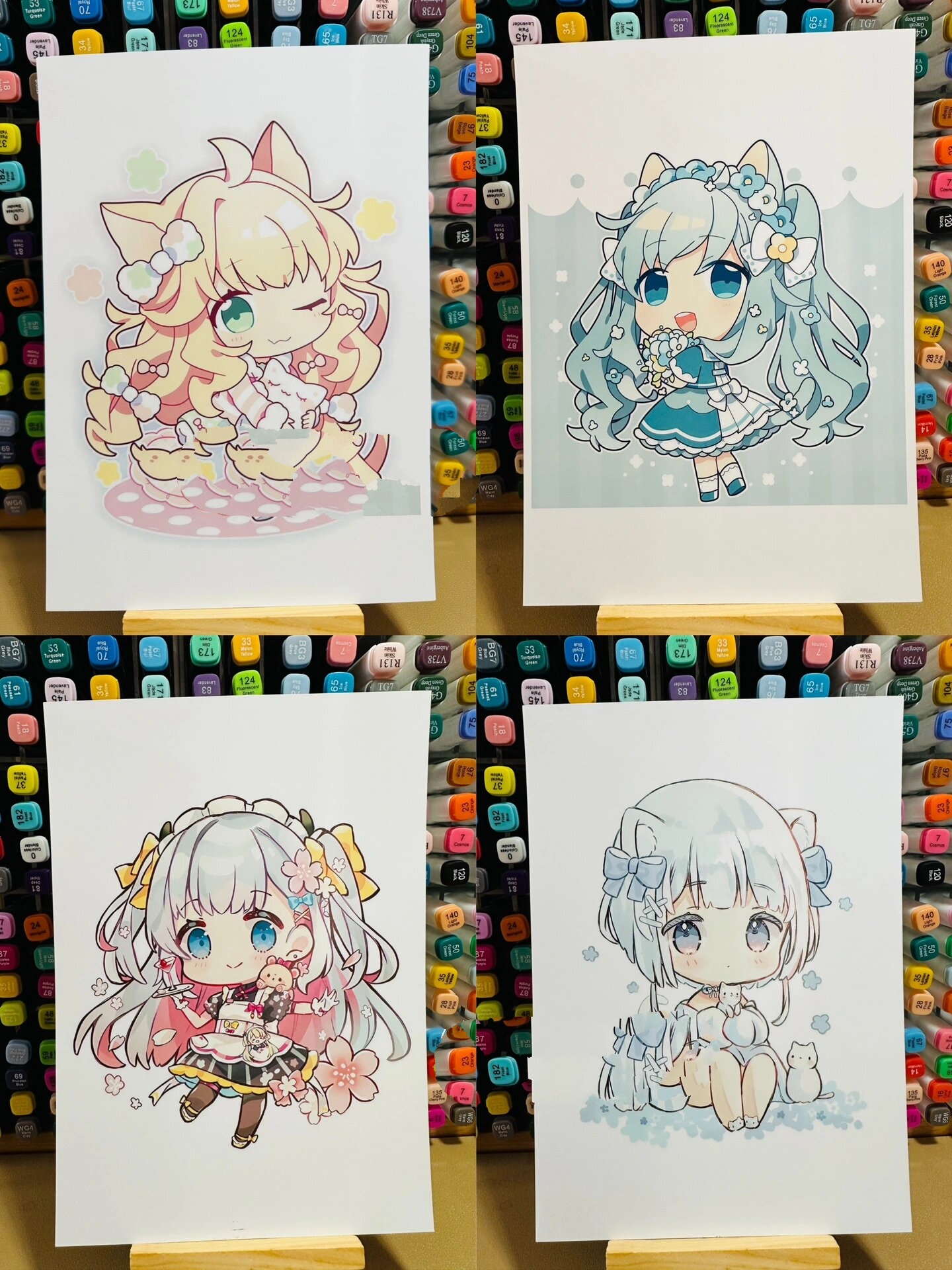 q版动漫可爱人物绘画卡片分享少儿美术