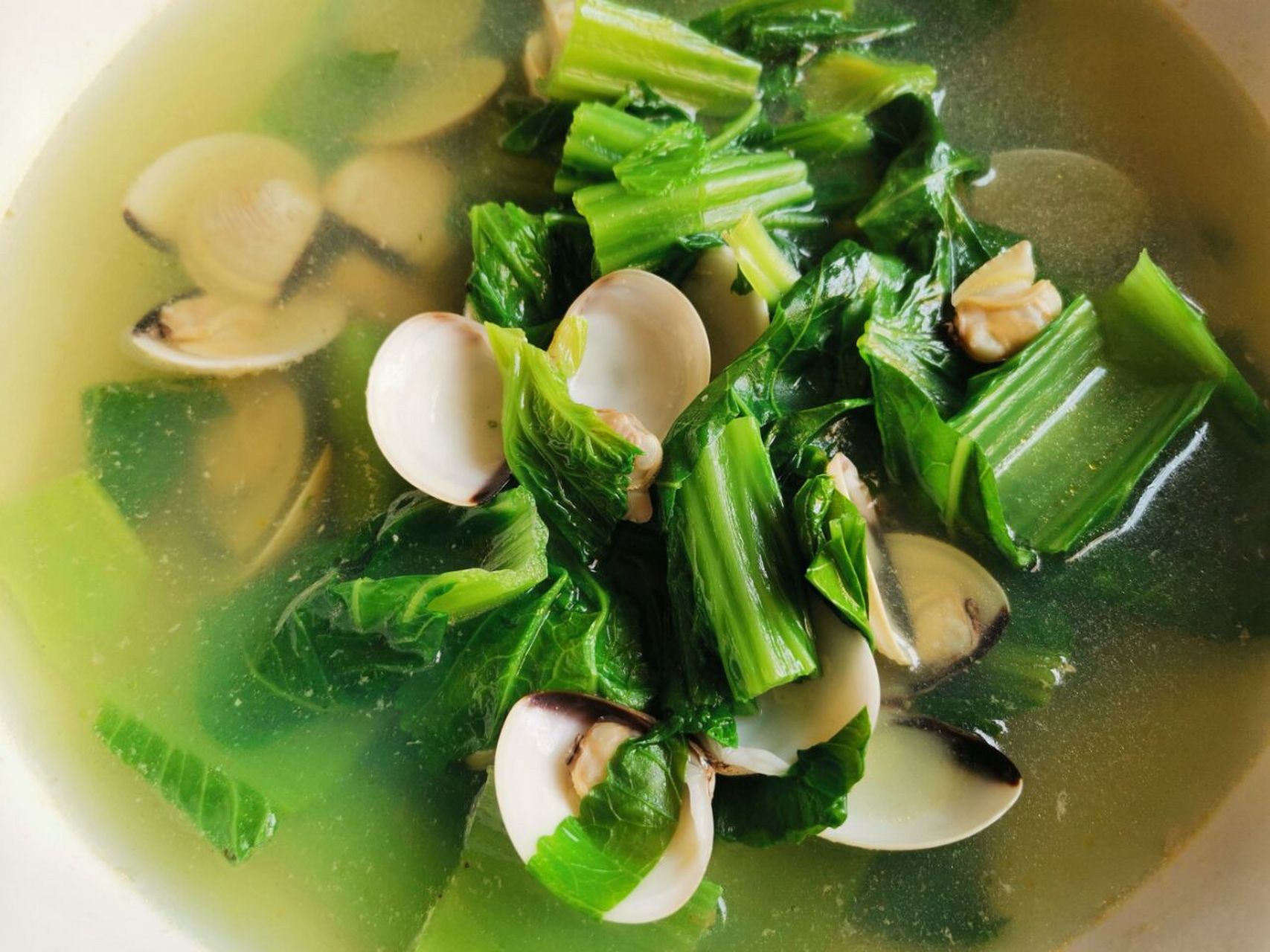 孕中期食谱 ,车螺芥菜汤,清爽鲜甜 孕中期食谱  车螺芥菜汤  车螺