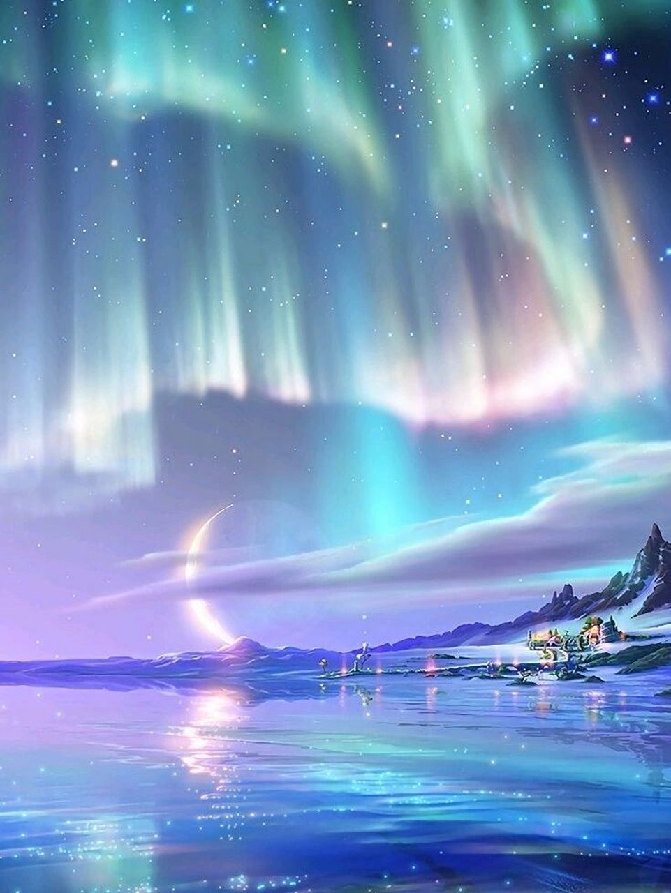 北极光寓意着希望和曙光,在北欧神话中,女神欧若拉就是北极光的化身