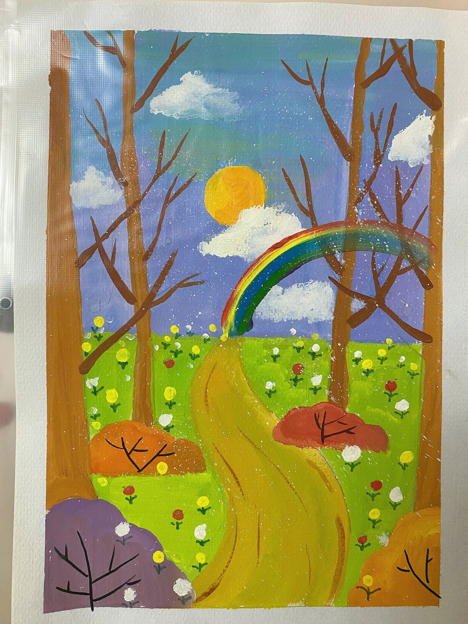 儿童水粉范画  适合7-9岁小朋友 关悦悦老师 带你一起学画画