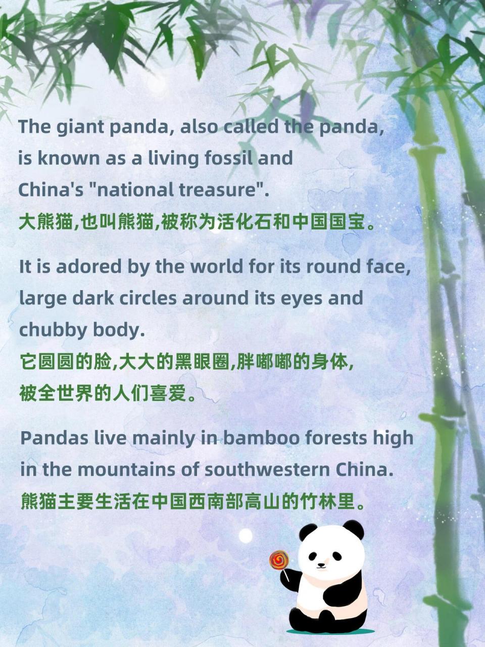 介绍熊猫的英语小短文图片