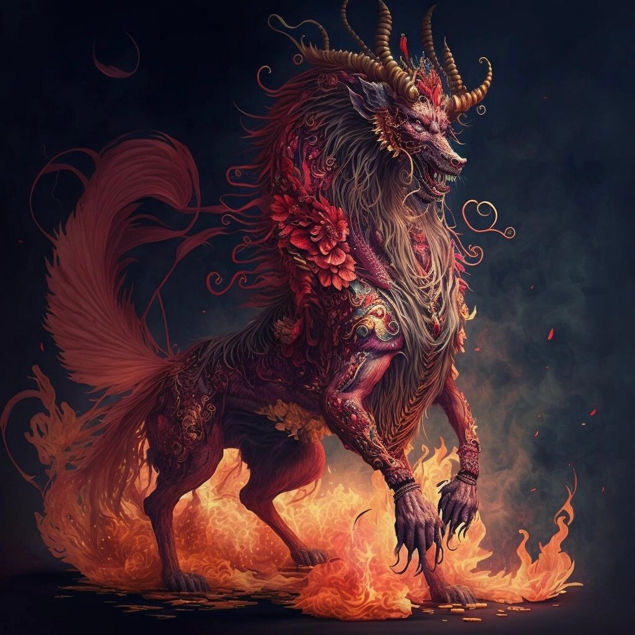 神兽火麒麟 我也俗一下做做神兽—火麒麟,和我名字很配,我qq也叫