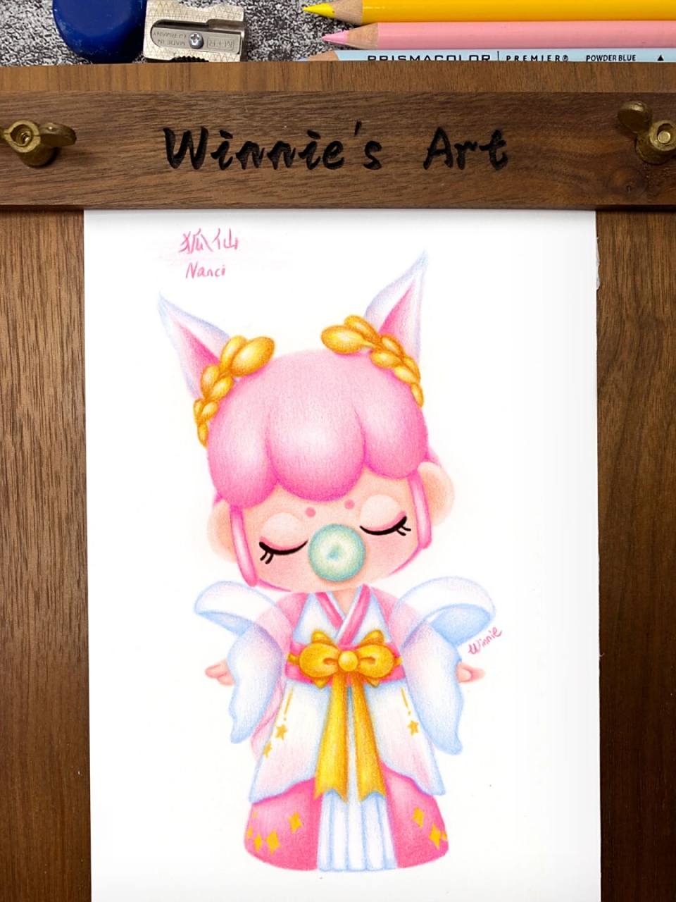 【手绘彩铅盲盒】nanci林深不知处狐仙/附线稿 老规矩:完整绘画过程