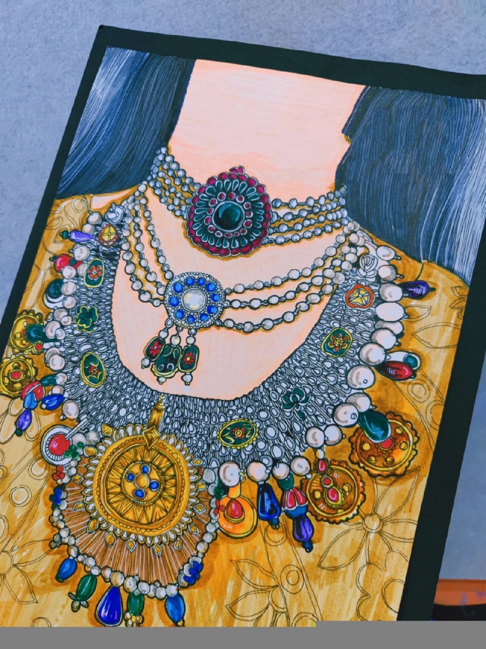 画原创儿童画作品 适合1--5年级学员 可以写实 可以创作的课程 珠宝的