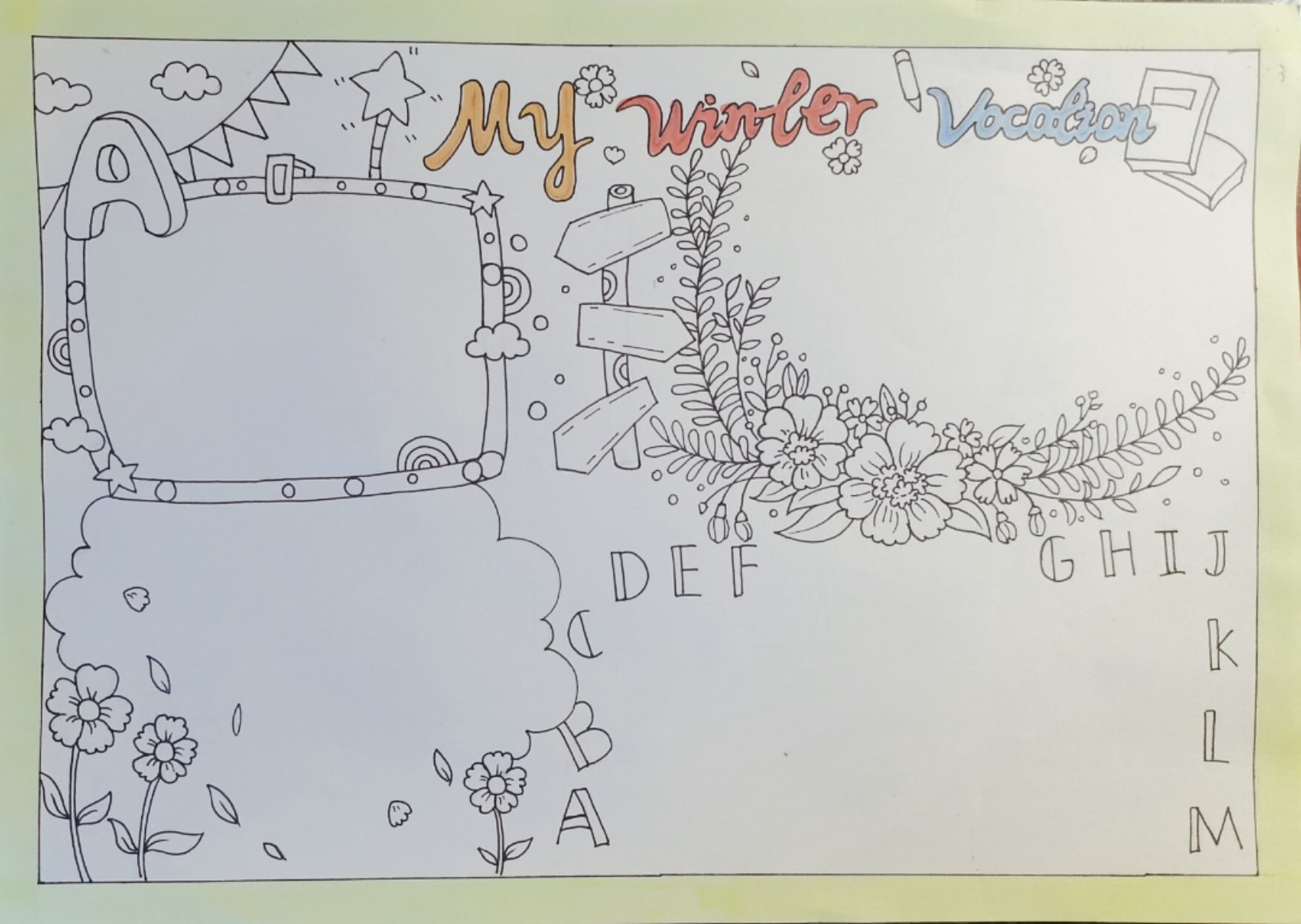 英语小报 手抄报模板 英语手抄报 寒假主题 宝贝们路过点个赞呀