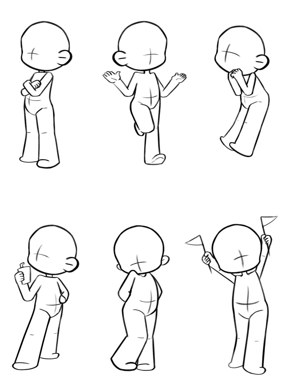 超全合集7530个站姿q版人物动态 常用3头身人物站姿合集30个 吱一声