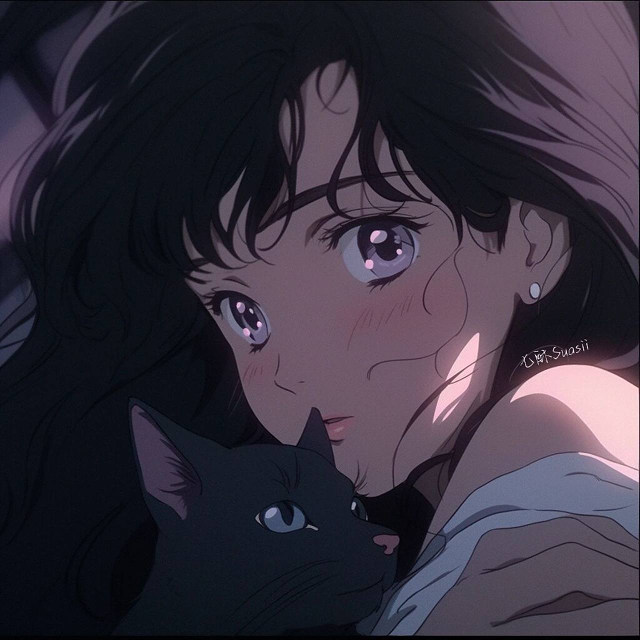 旧漫头像 | 抱猫少女(一)