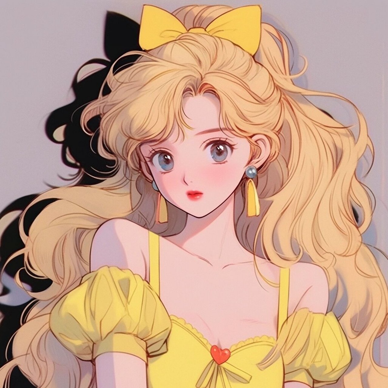 动漫气质美女头像/黄色系 青春气质有活力的头像939393