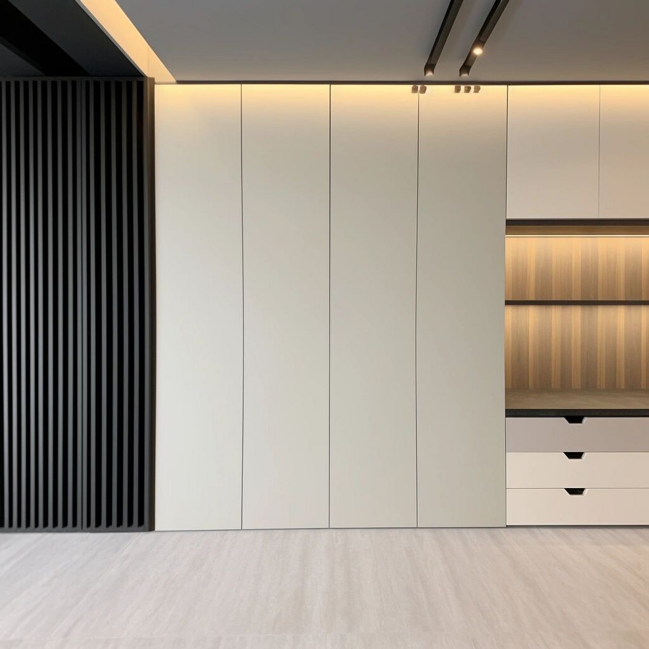 极度舒适的客厅柜 极简极美 #意白美学定制# #全屋定制培训