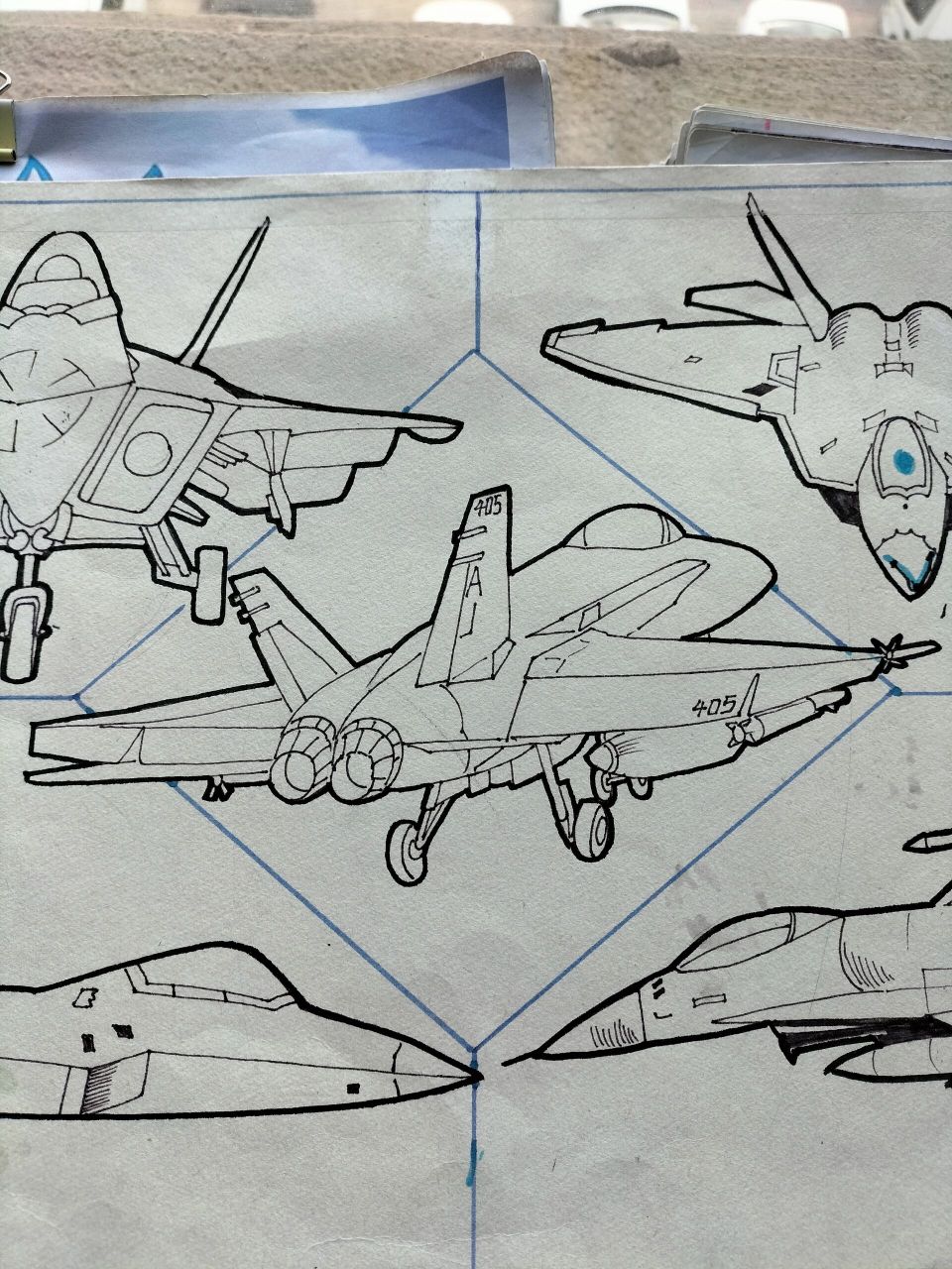 战斗机绘画