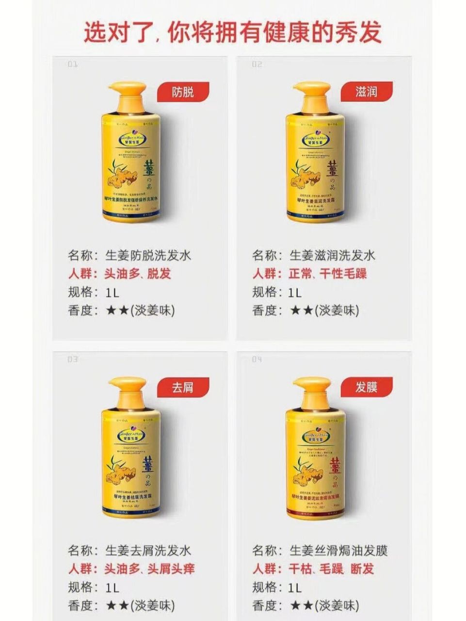 琴叶生姜洗发水 防脱发清爽控油蓬松好物 琴叶生姜洗发水1000ml,具有