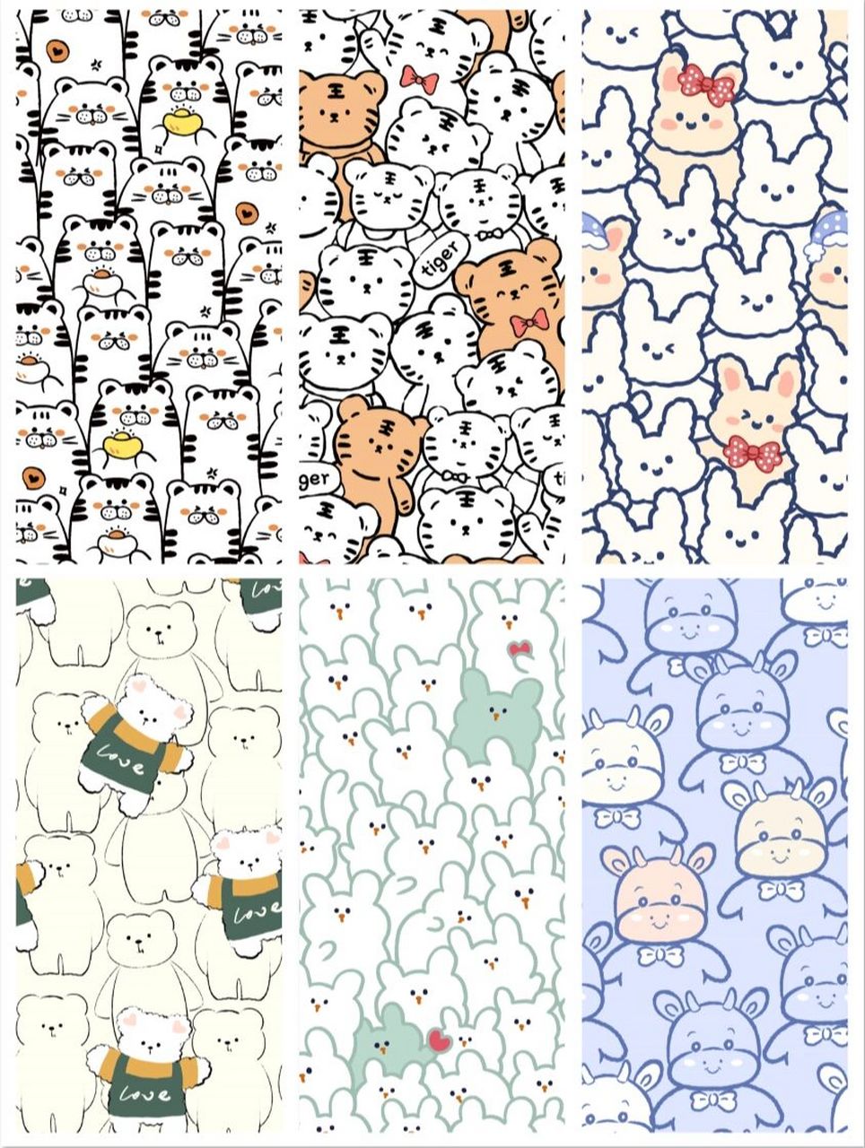 96期 可爱卡通叠罗汉图案 原创手机壁纸插画 花型 | 图案设计 可约稿