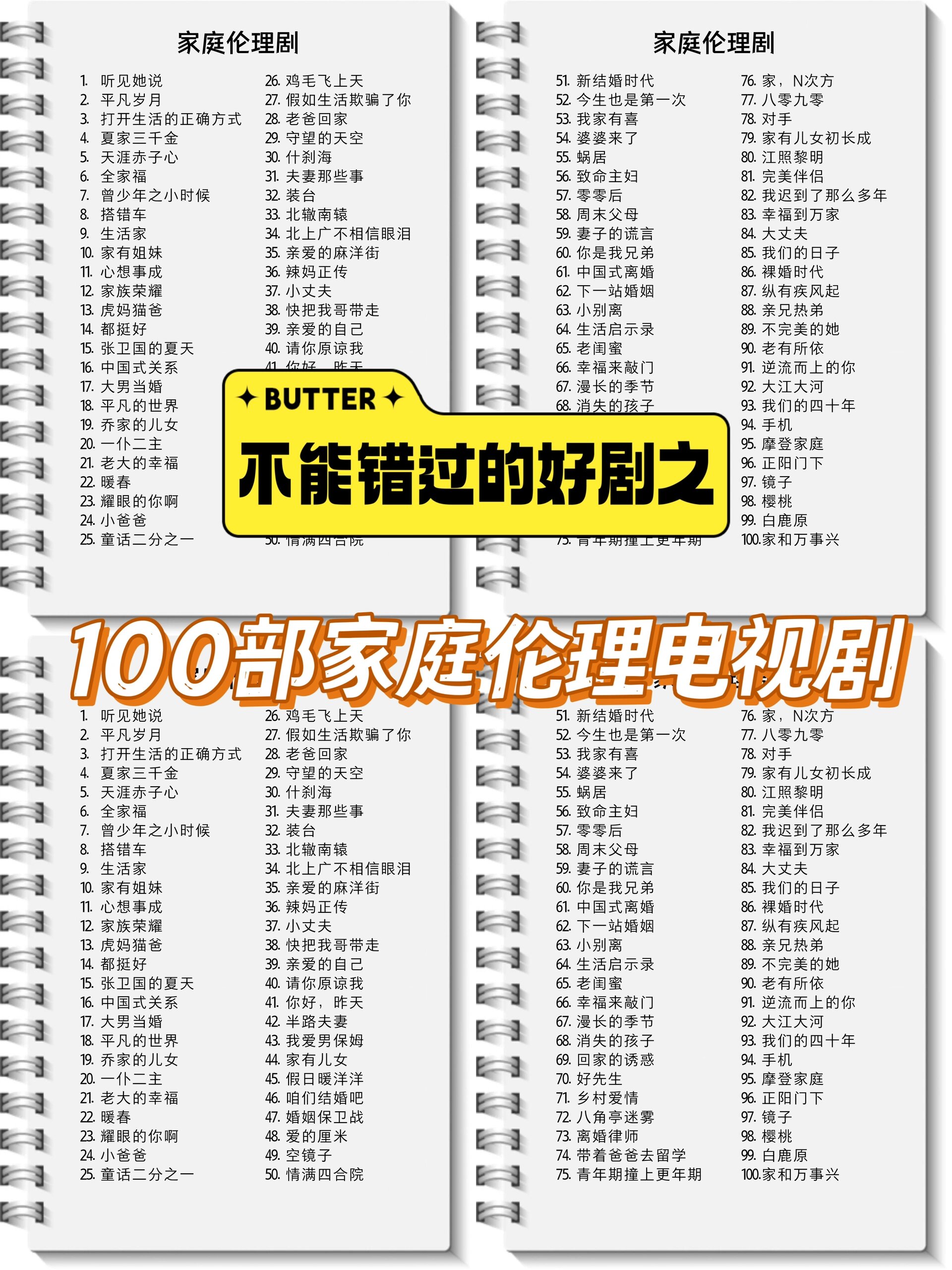 不能错过的好剧之100部家庭伦理电视剧 100部经典家庭伦理剧,爱看这个