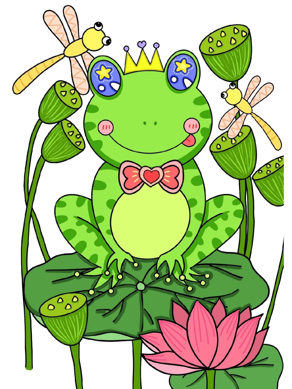 儿童画/《小青蛙》/儿童创意美术 画种:儿童画 年龄:4~6岁儿童 材料