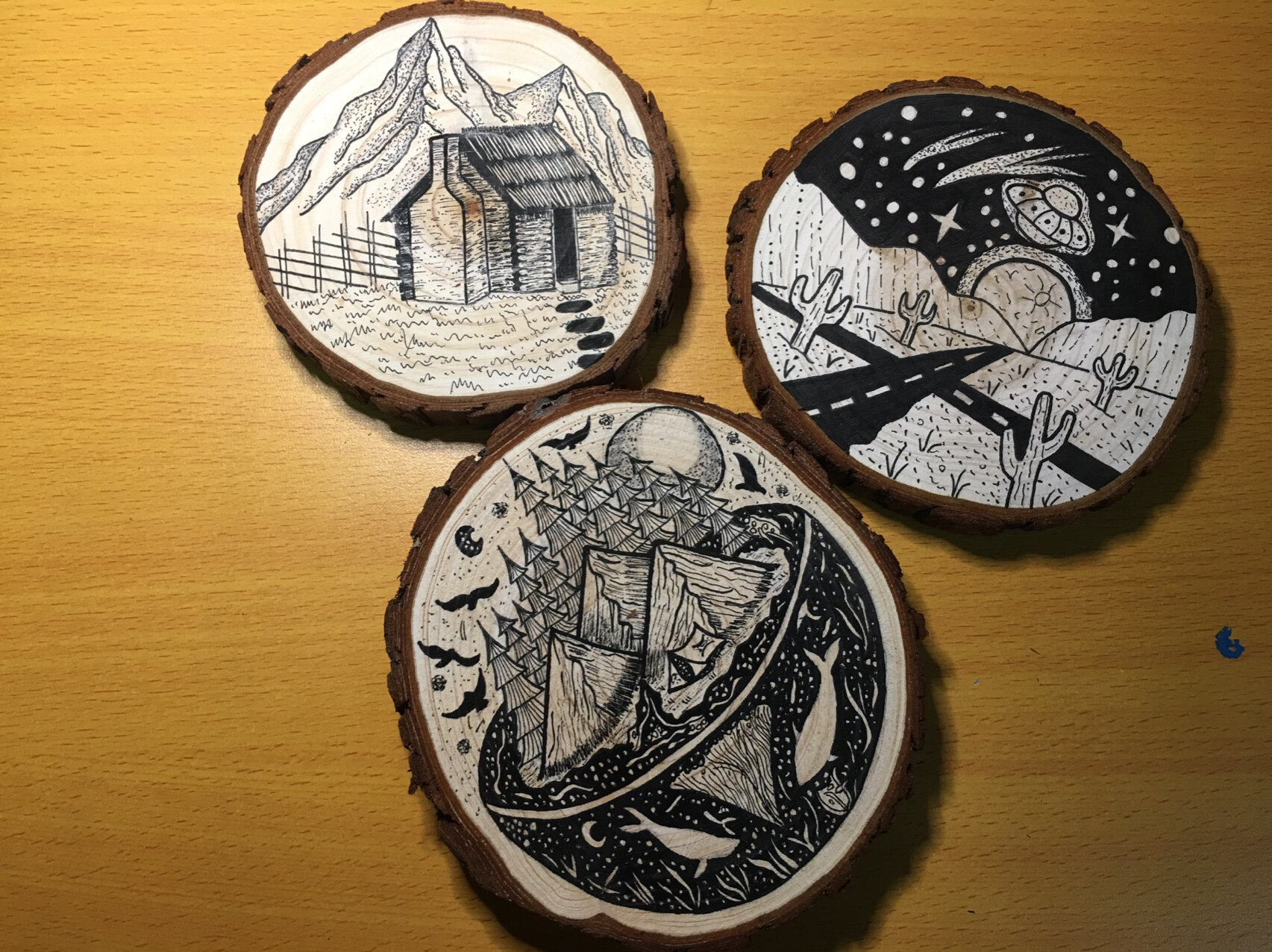 幼儿园环创:木片画 木片画大家喜欢吗 99上买的木片 画的时候先用