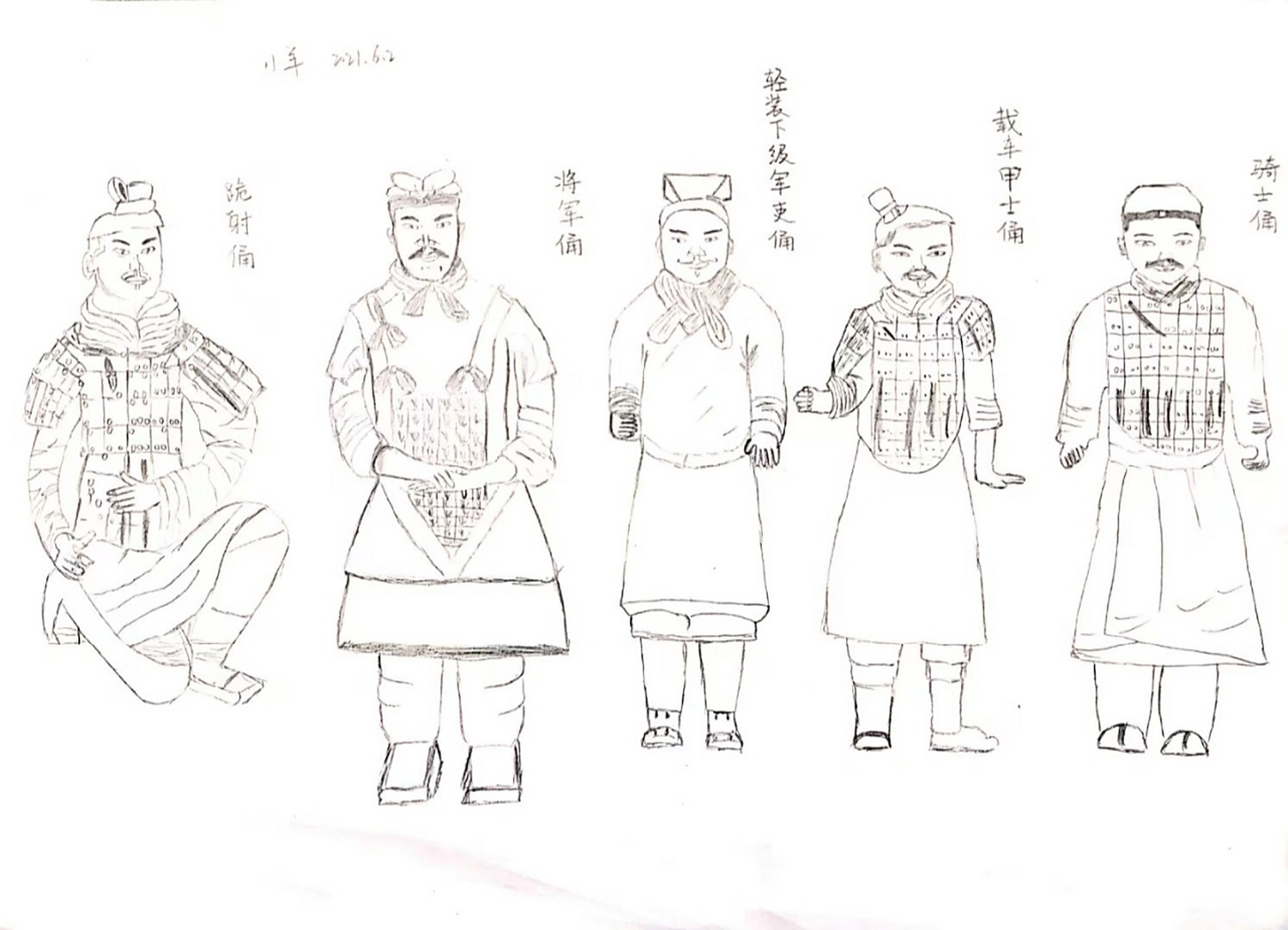 兵马俑简笔画 7870 不负光阴不负自己 不负被爱不负所爱