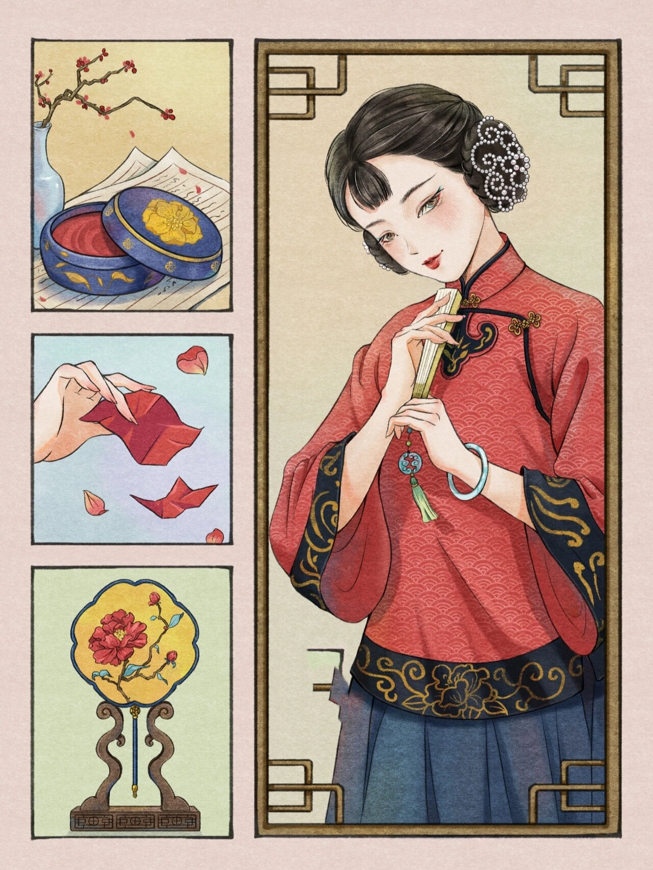 原创插画|民国女子图鉴(二)附线稿