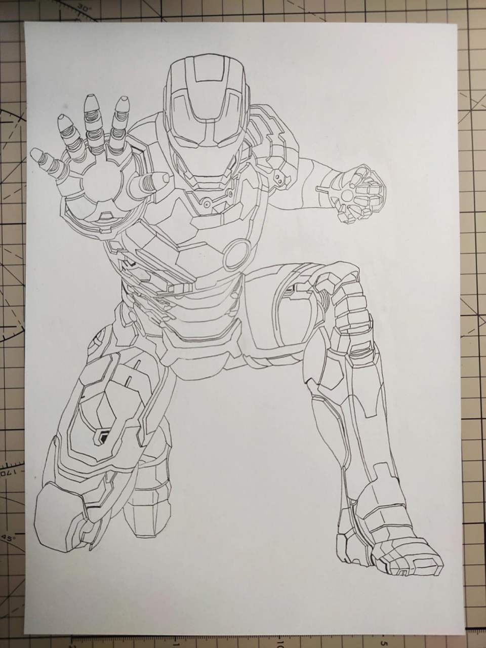 马克笔手绘日常之钢铁侠(草稿) 0000马克笔手绘临摹练习日常00