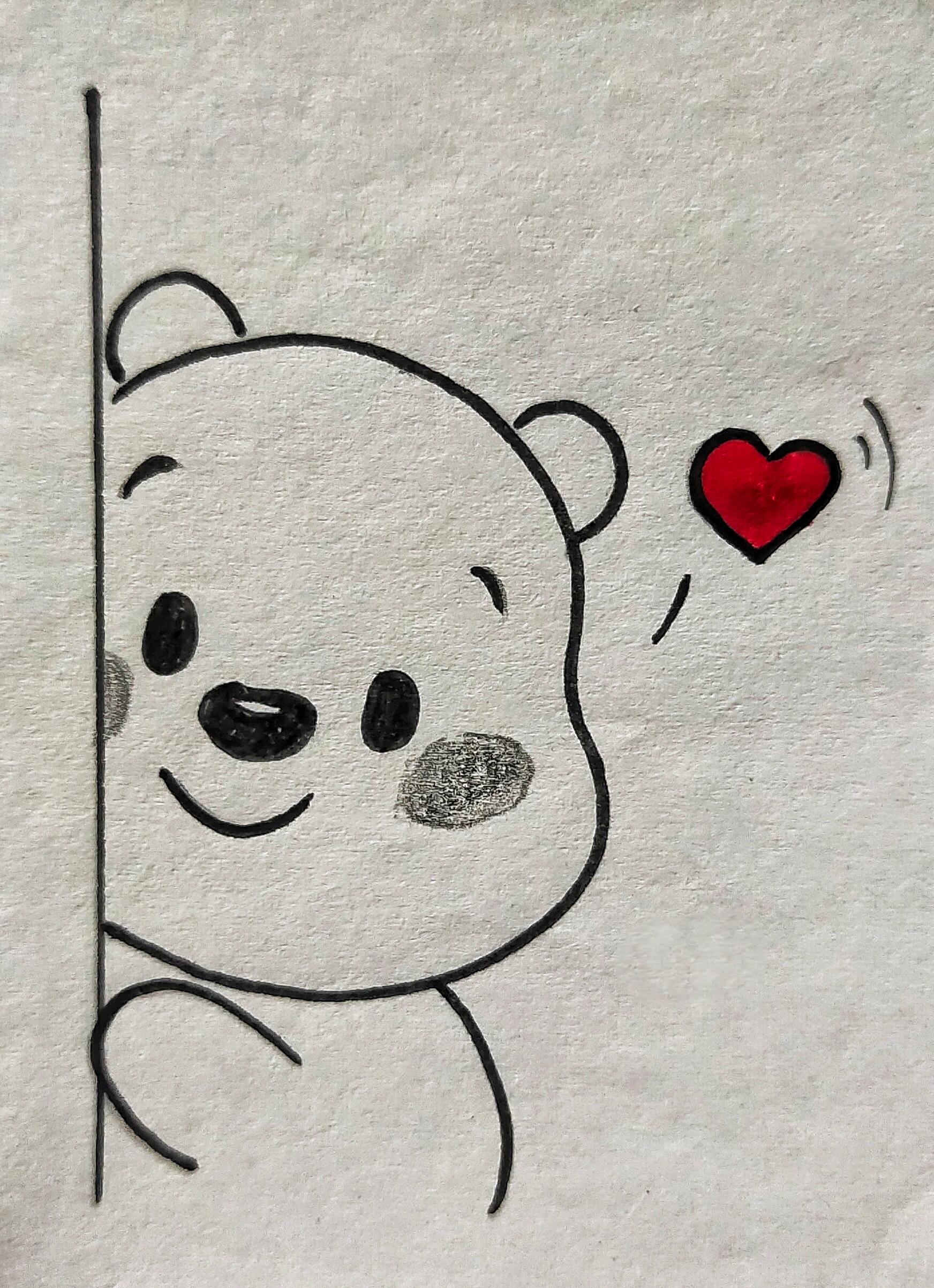 简笔画教学/趴墙的小熊