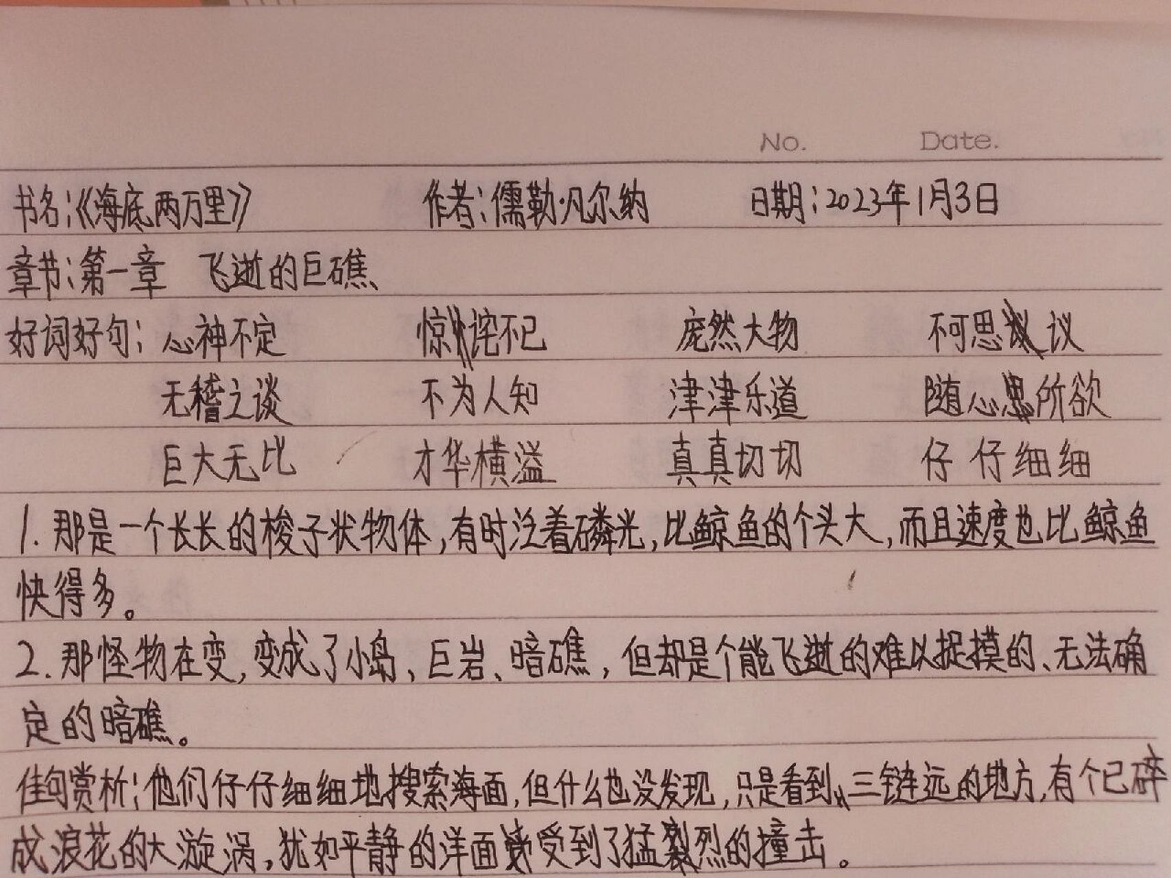 《海底两万里》第一章读书笔记