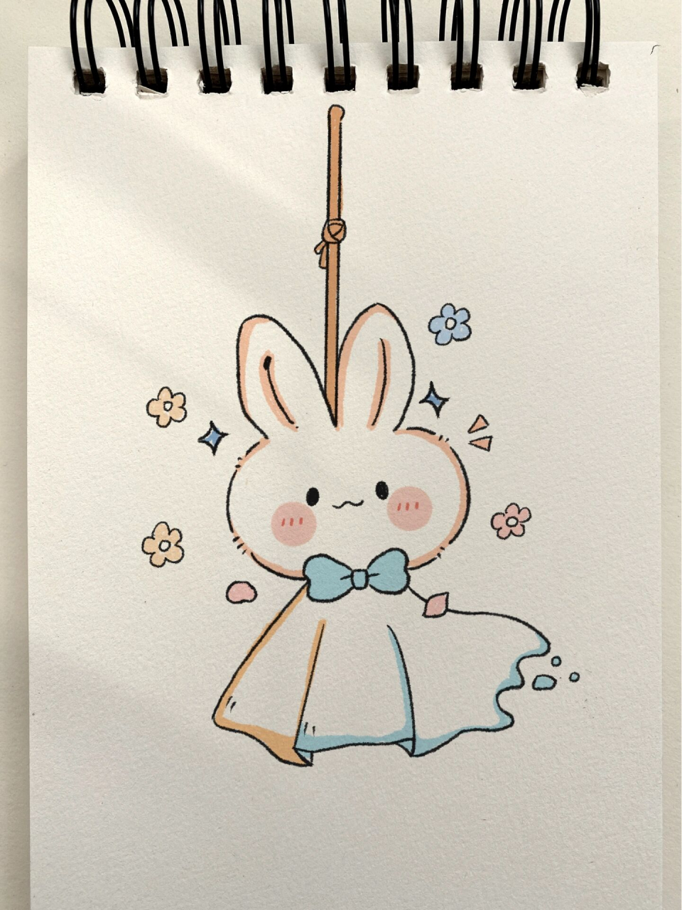 画100个可爱简笔画第52天 图临摹自 画一个可爱的兔兔晴天娃娃