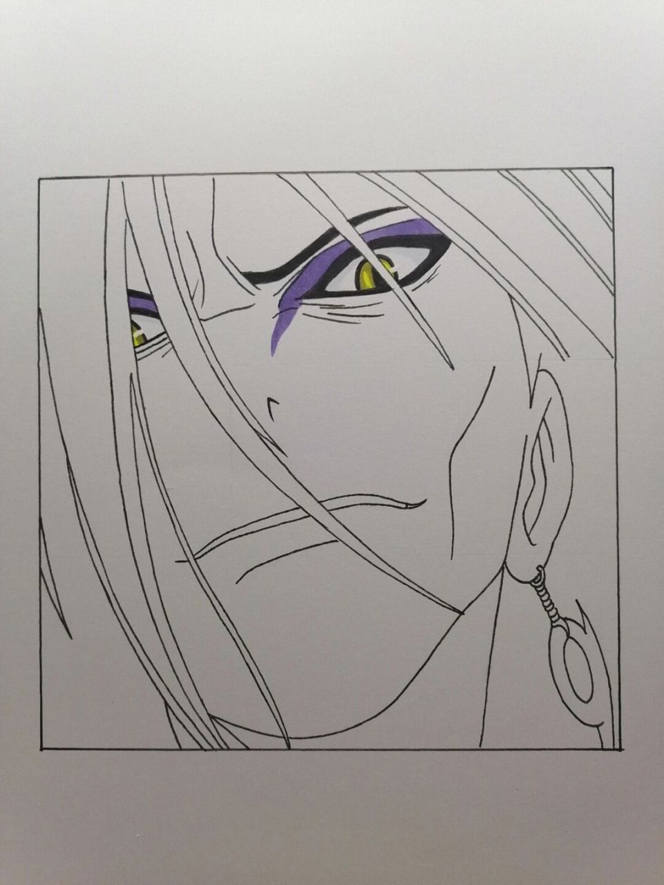 大蛇丸教程 #火影忍者# #手绘教程# #大蛇丸# ,后面开始画彩色了,有想