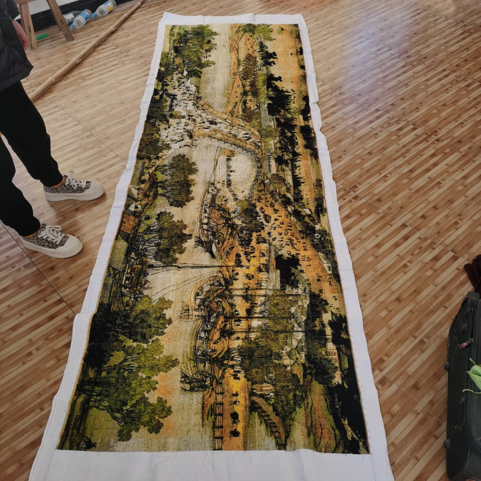 手工十字绣 清明上河图 3米