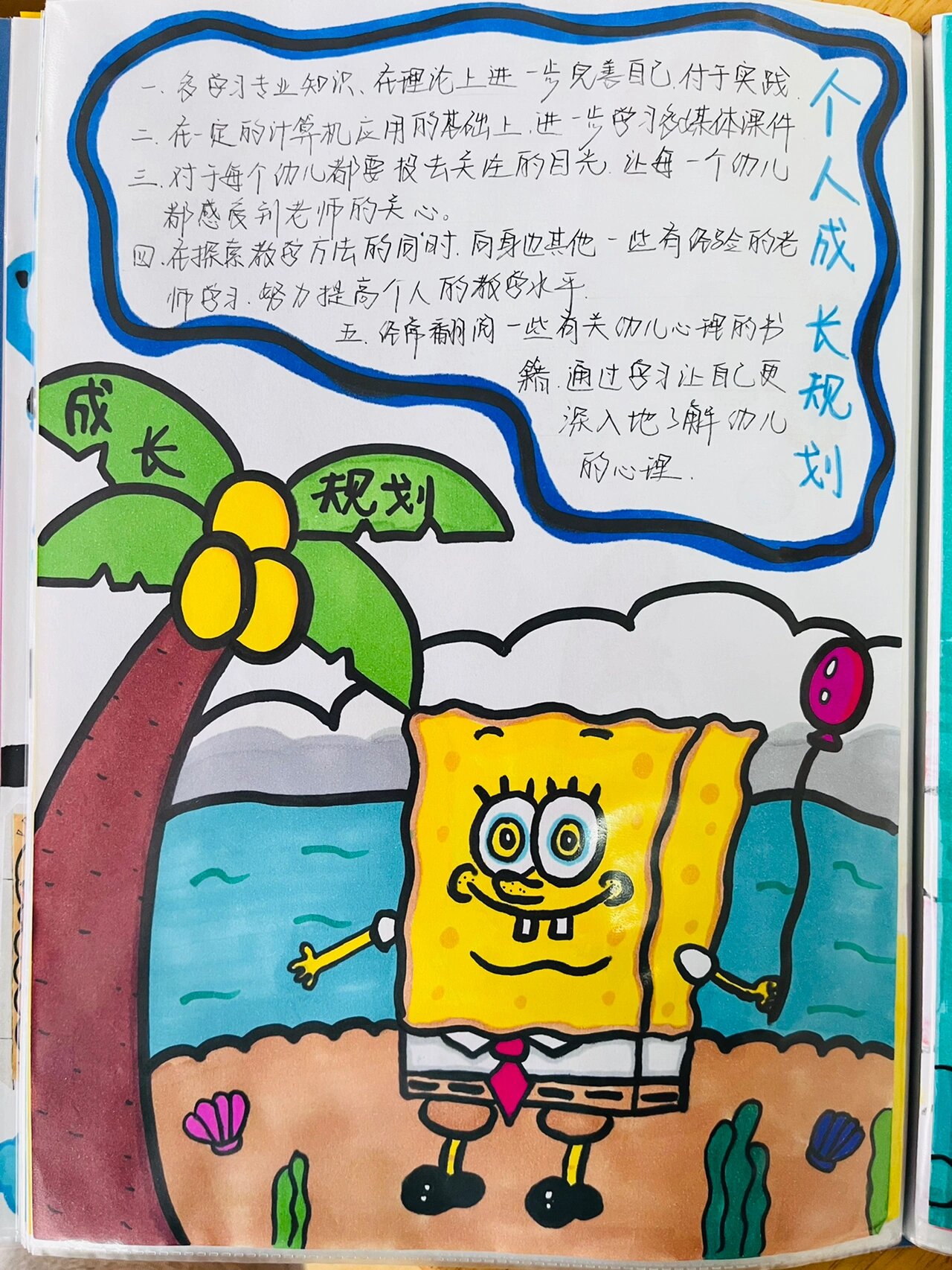 海绵宝宝 成长档案 简笔画