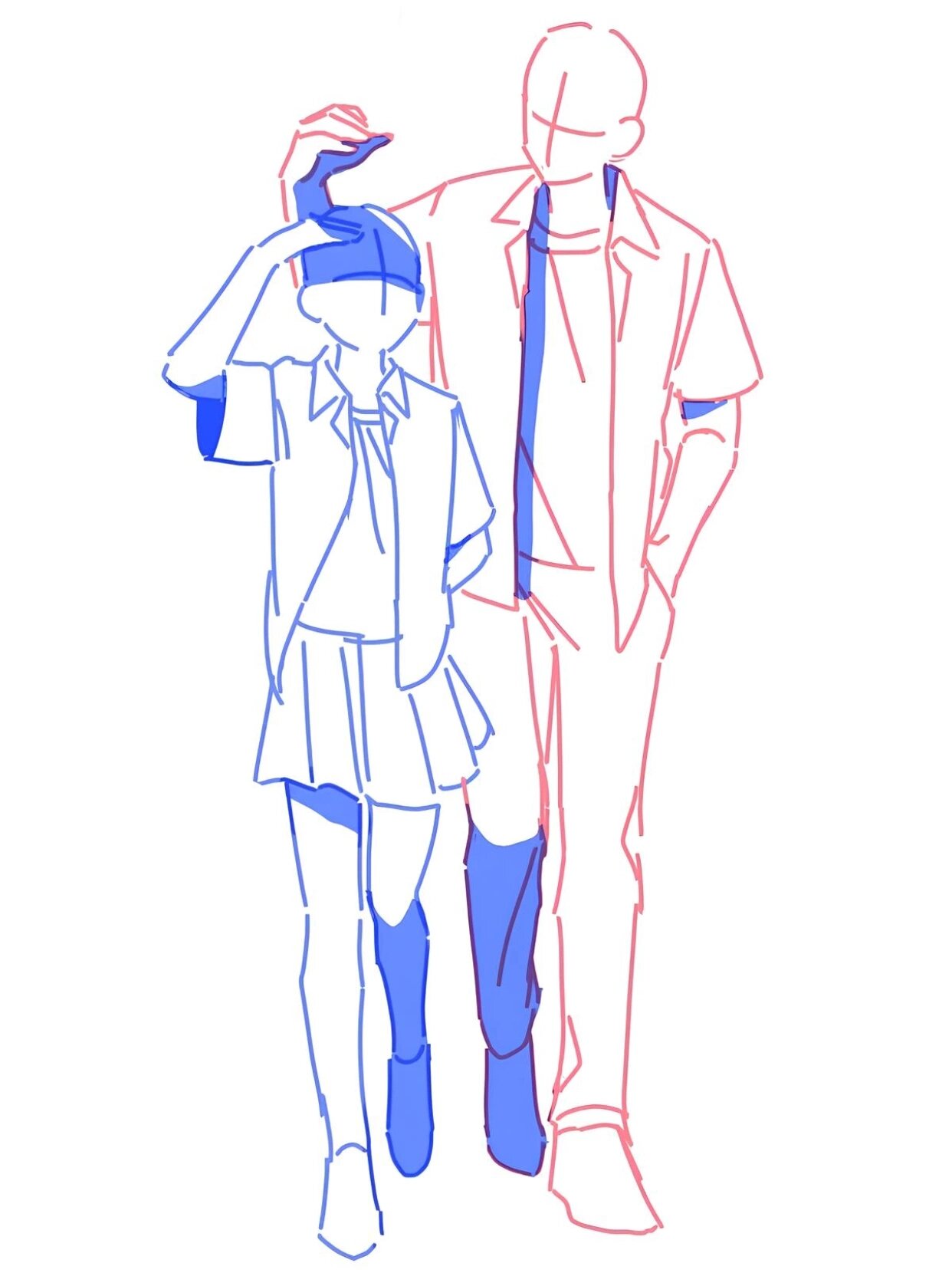 可爱情侣双人模板