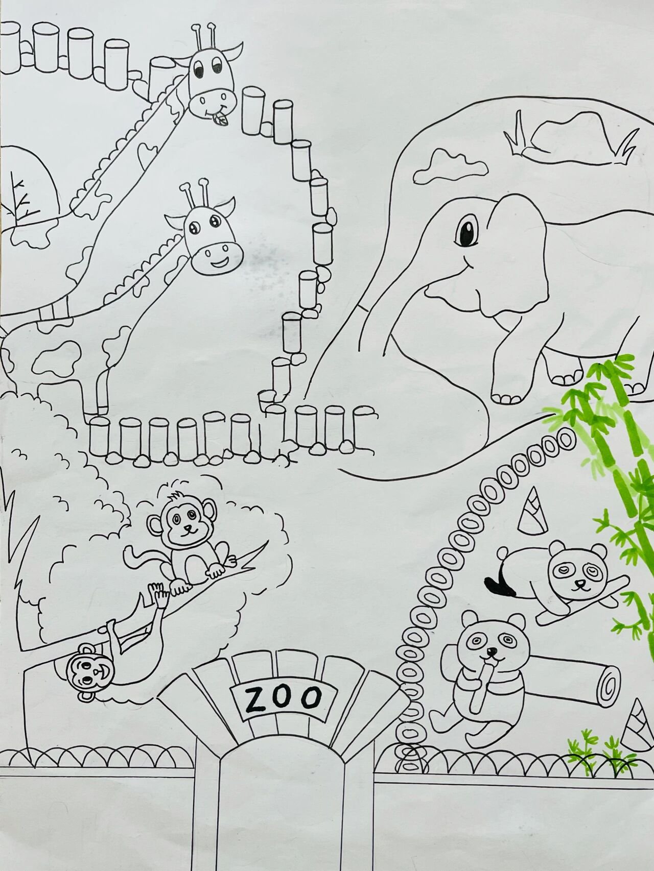 动物园英语绘画at the zoo