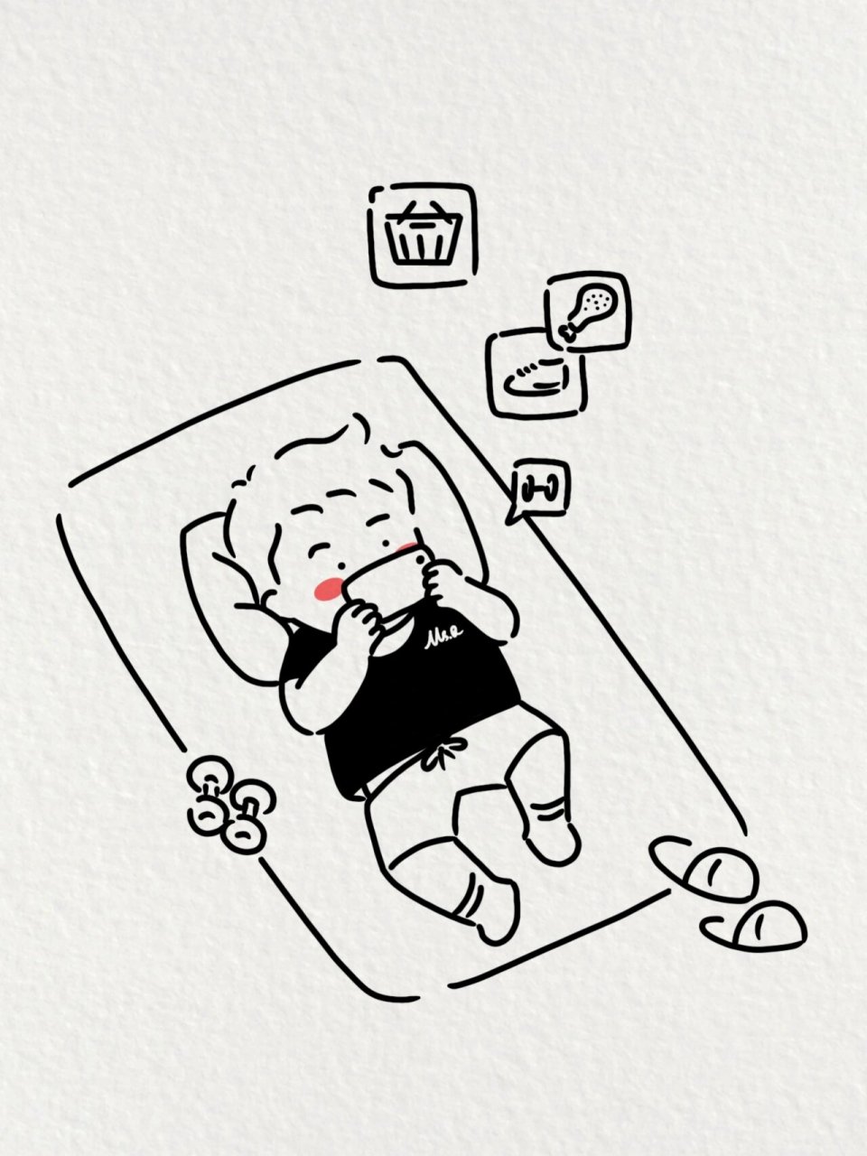 2022假期宅家躺平系列|极简手绘简笔画 偶然看到的可爱简笔风,忍不住