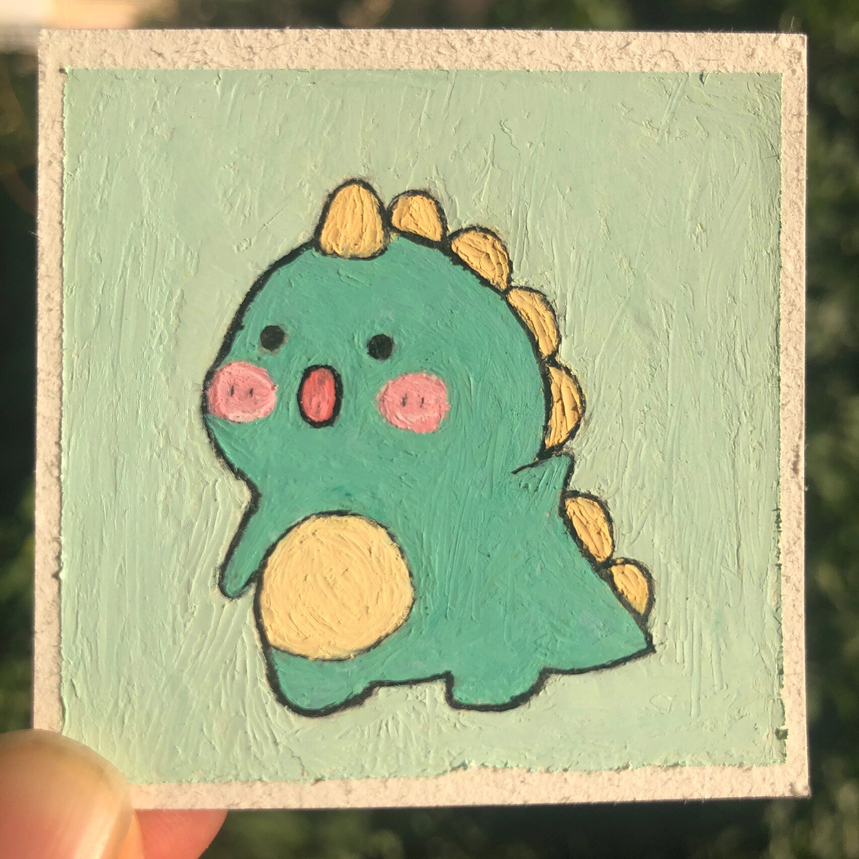 油画棒新手day116|小恐龙 超级可爱的恐龙宝宝 色号:高尔乐全色系