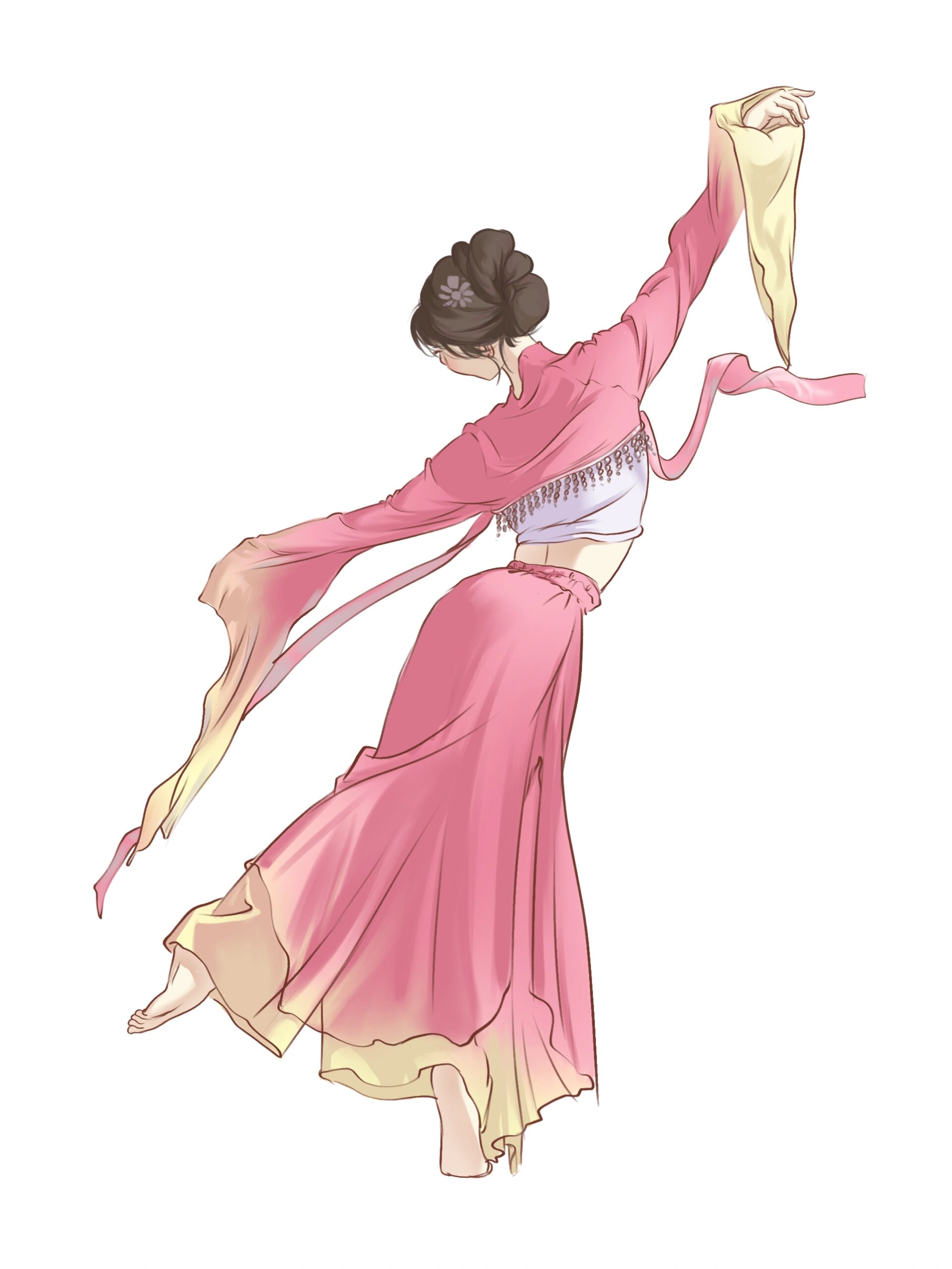 跳舞的姑娘绘画步骤来啦