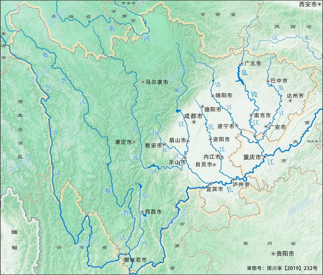 四川水系山脉图
