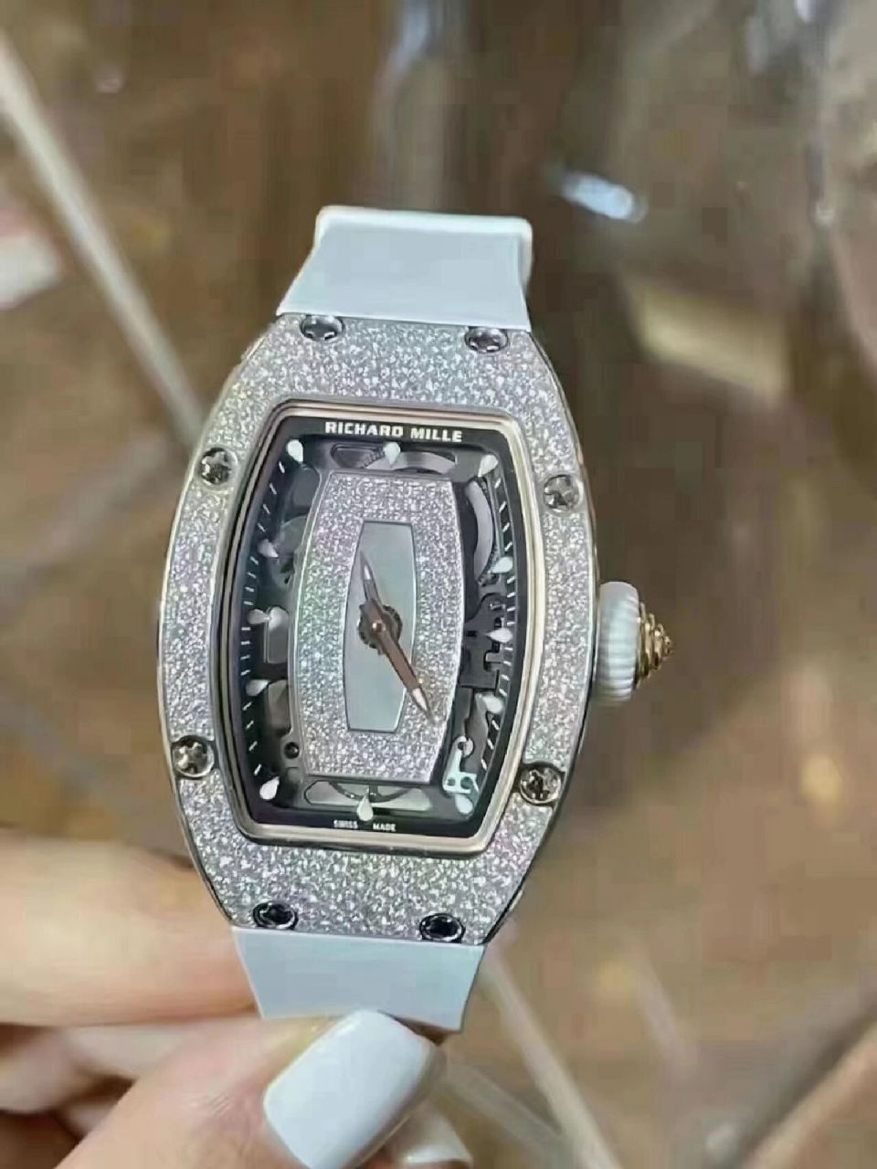 理查德米勒07-01白雪公主 18k白金满钻,2022卡未使用全套,现货好价