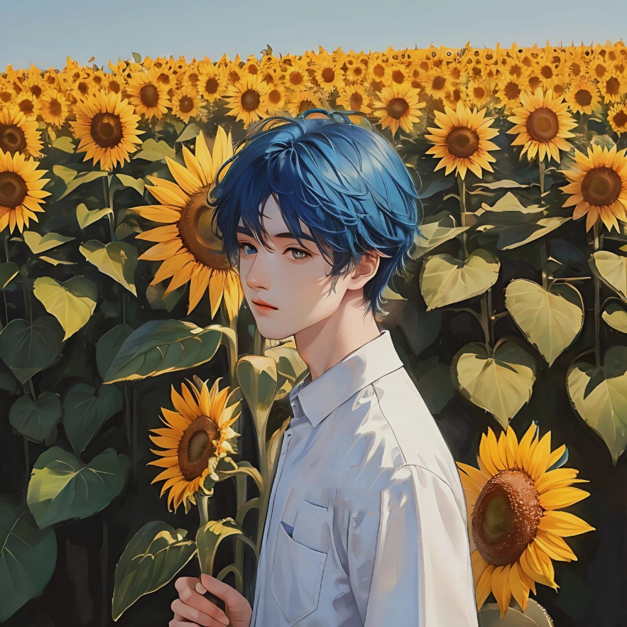 向日葵男孩 男粉也得宠,向日葵男孩头像来了,可以搭配向日葵女孩做