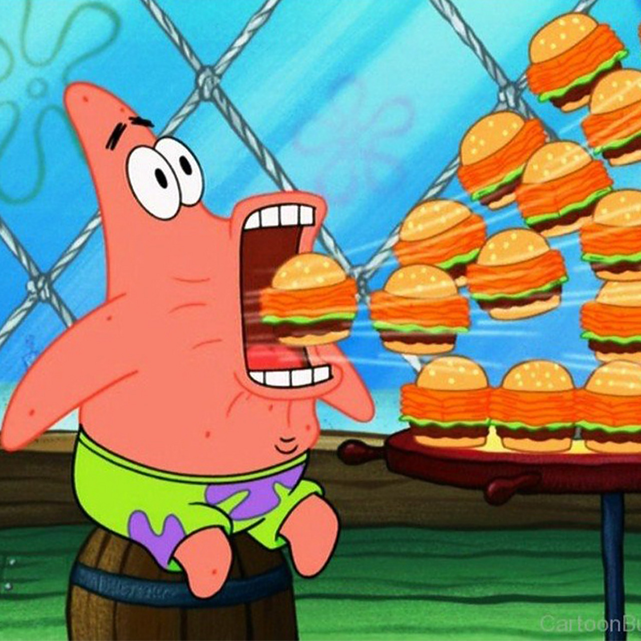 "吃光"怎么说? ① i& stuffed.