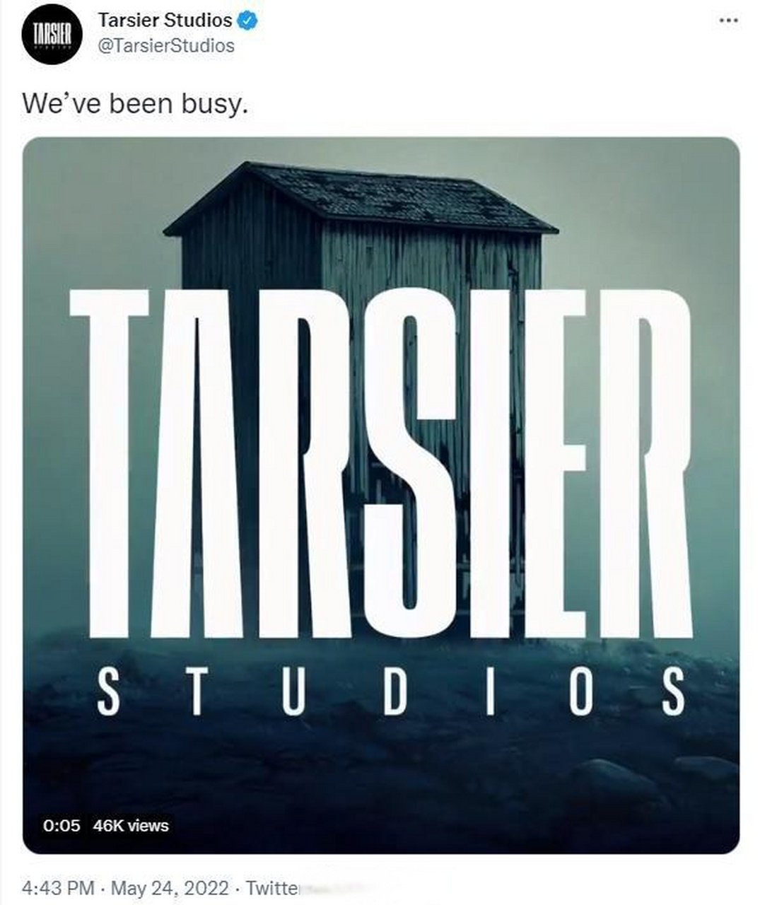 《小小梦魇》系列的tarsier工作室发推"我们一直很忙"暗示新作正在