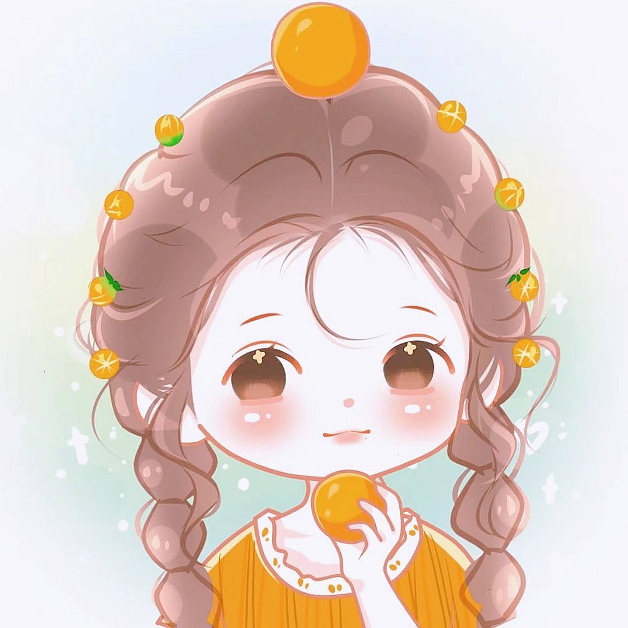 q萌头像女生|卡通头像|橙子女孩|可爱头 92夏天是橙色的～ 橙色系