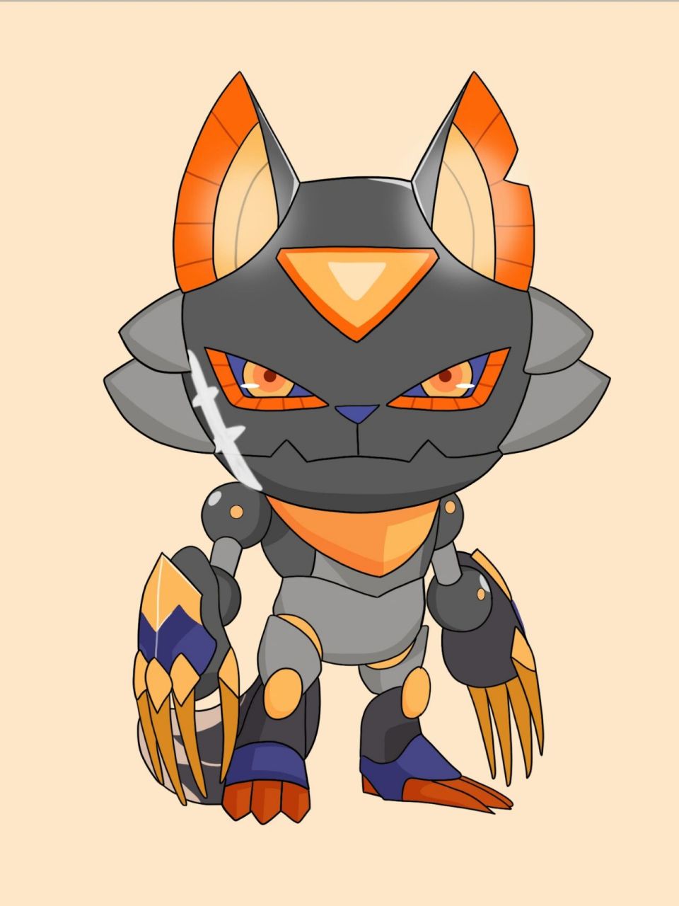 打卡喜羊羊与灰太狼机械化灰太狼(含线稿)