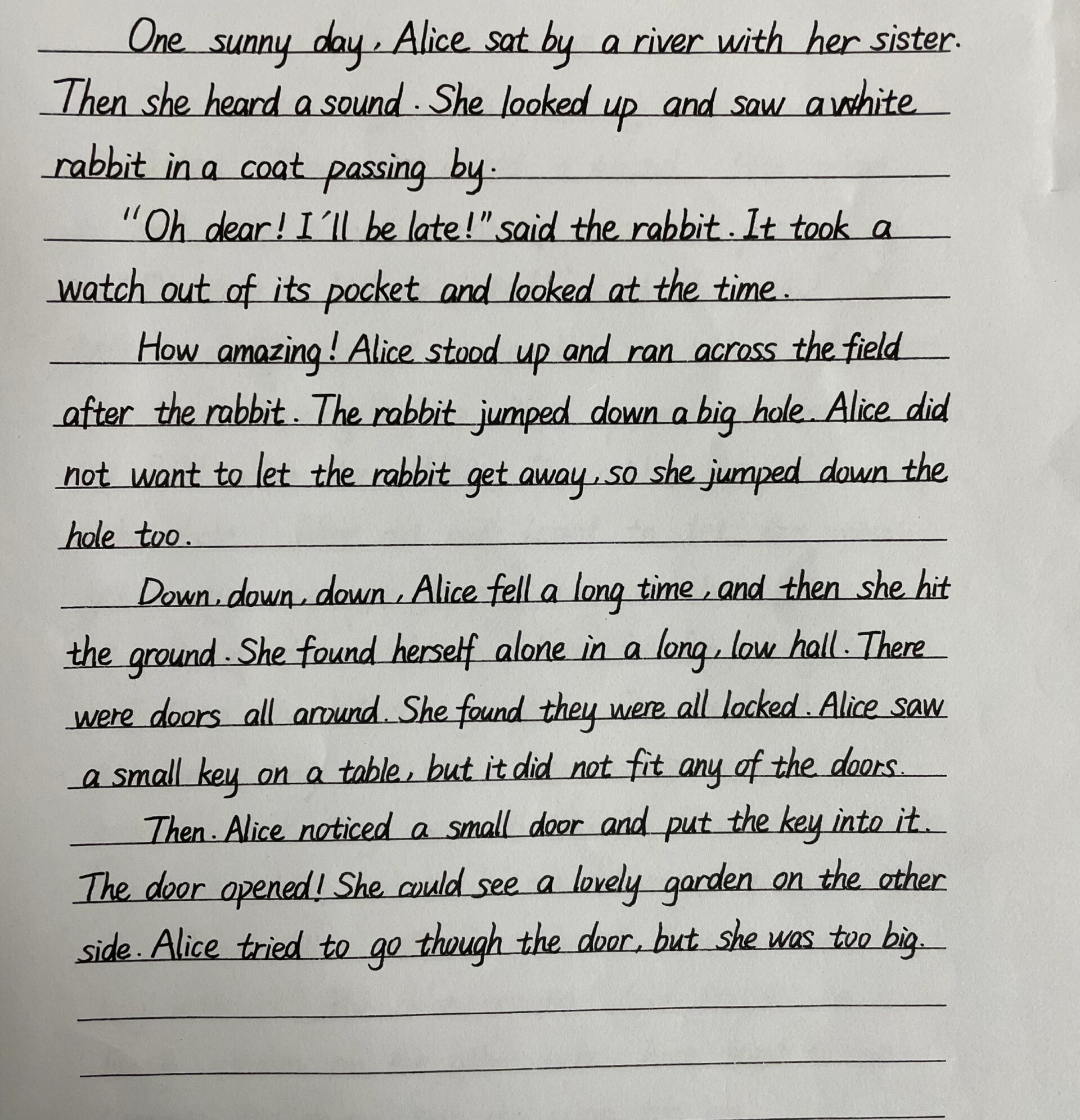 初一学生的英文字