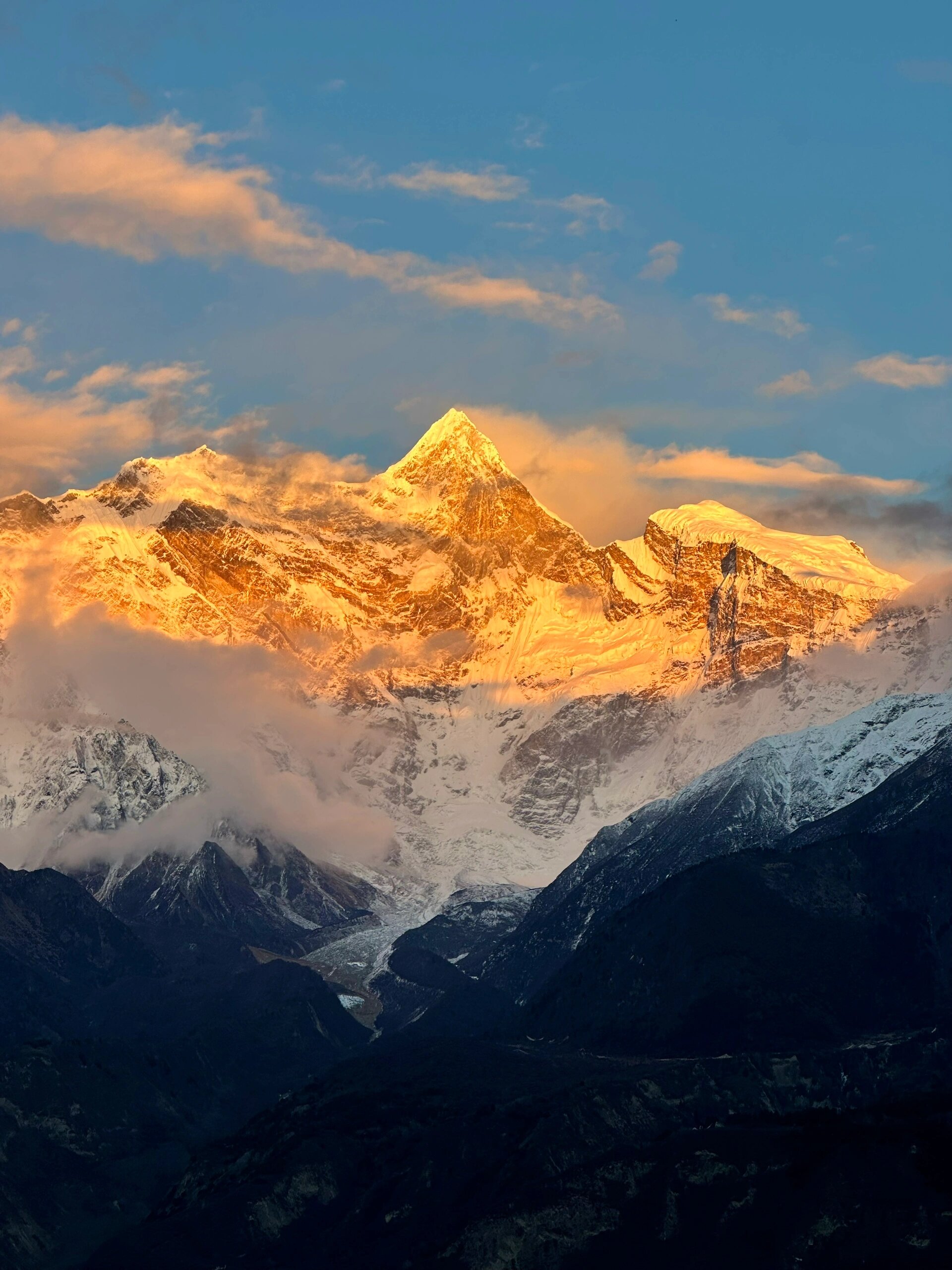 见者好运! 十人九不遇的南迦巴瓦峰!下午看还是一个小山尖!