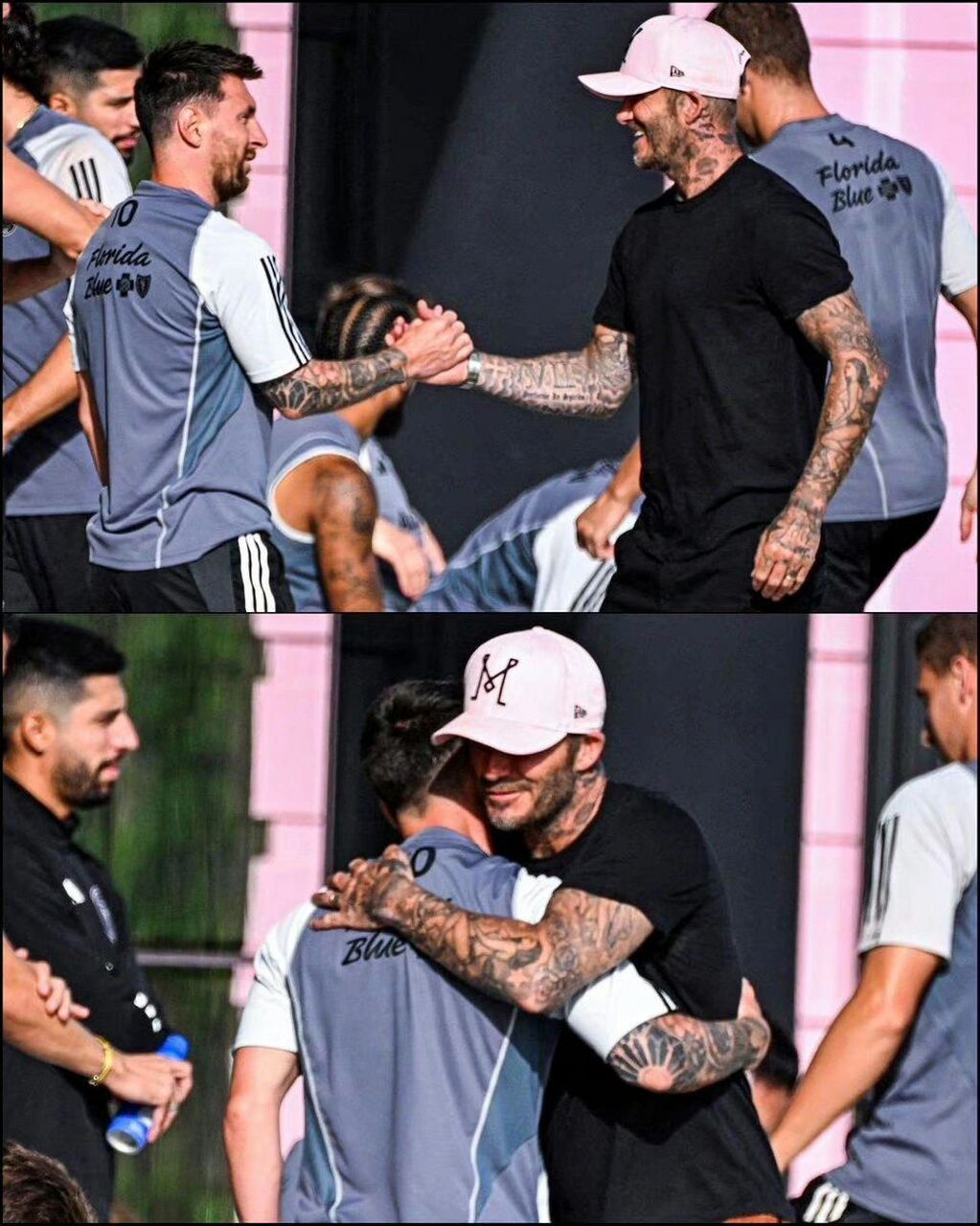 又抱抱了 今日份的梅西和贝克汉姆又抱抱啦! 67#每天聊聊足球