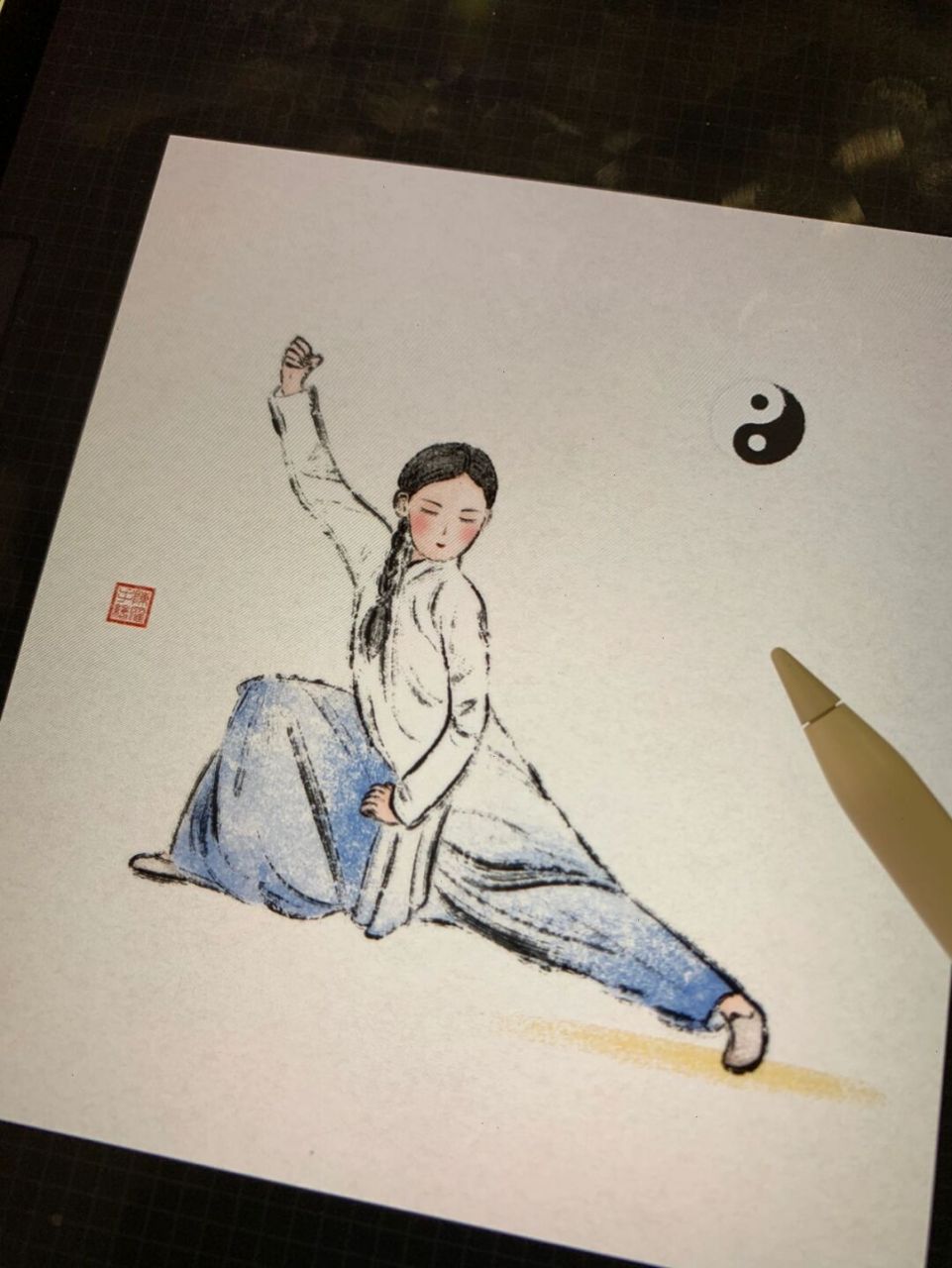 酷酷的太极妹子 暖春樱花季 画个酷酷的太极妹子!